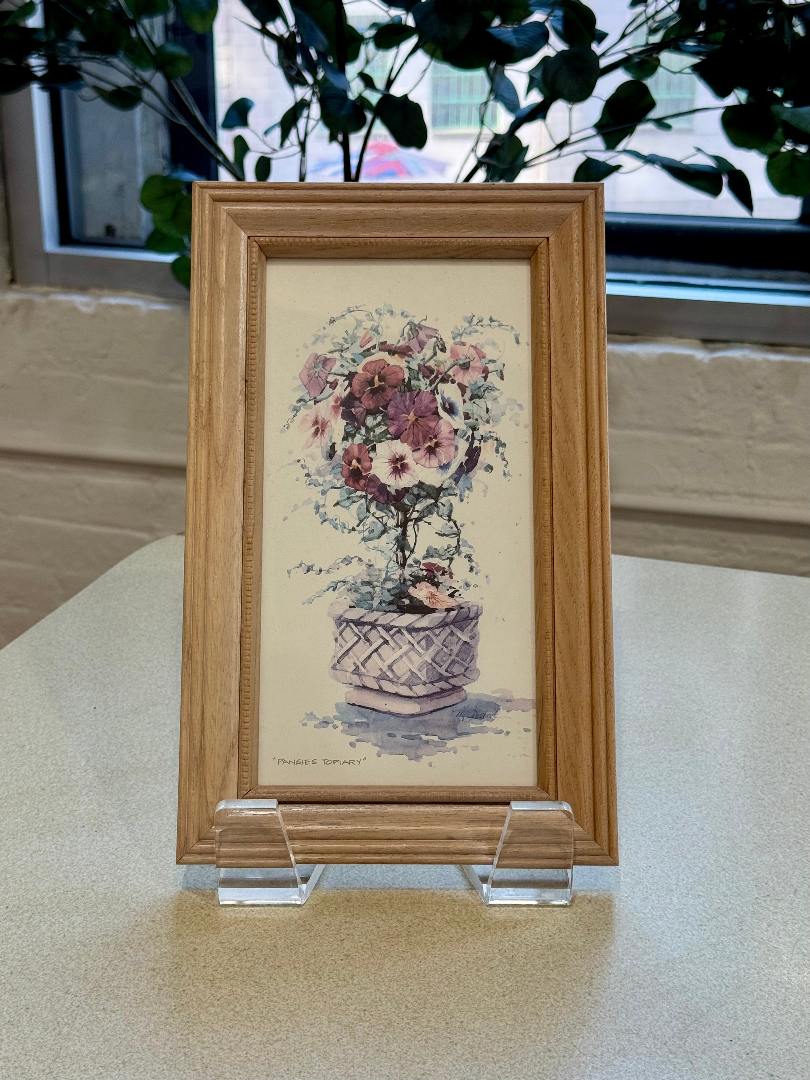Framed "Pansies Topiary" Print