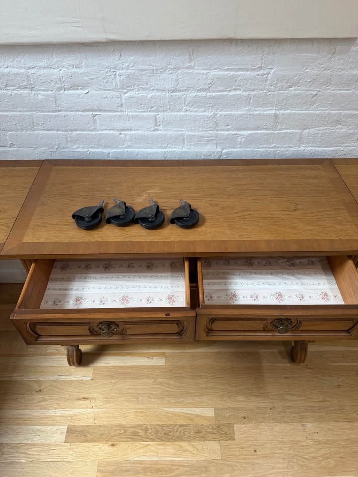 Vintage English Regency Style Drop Leaf Serving Console