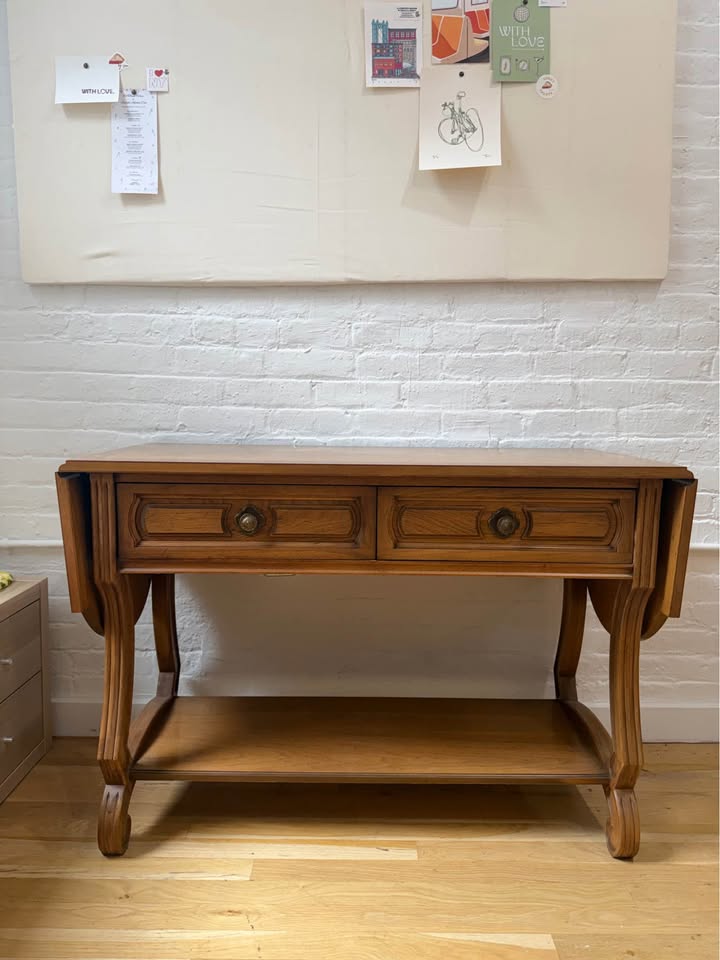 Vintage English Regency Style Drop Leaf Serving Console
