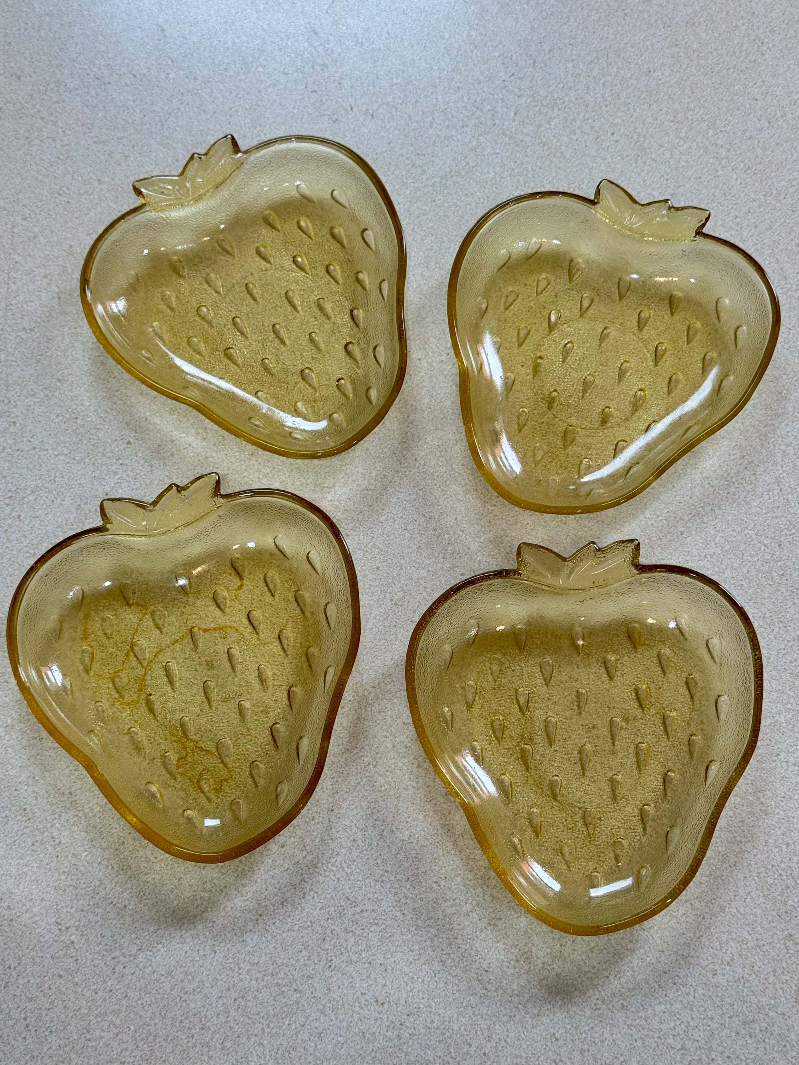 Vintage Hazel Atlas Amber Glass Strawberry Dish