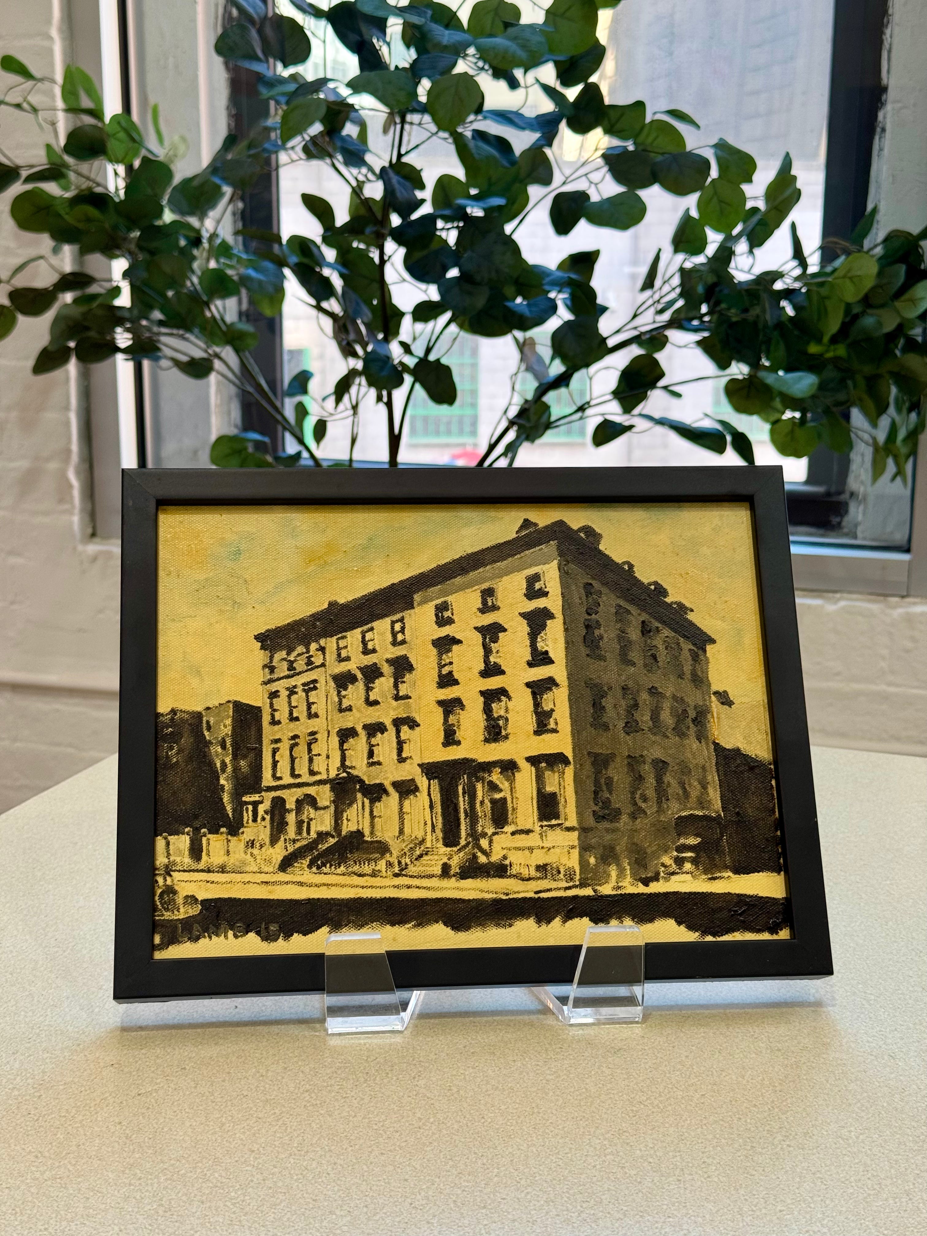 Framed Brownstone Painting