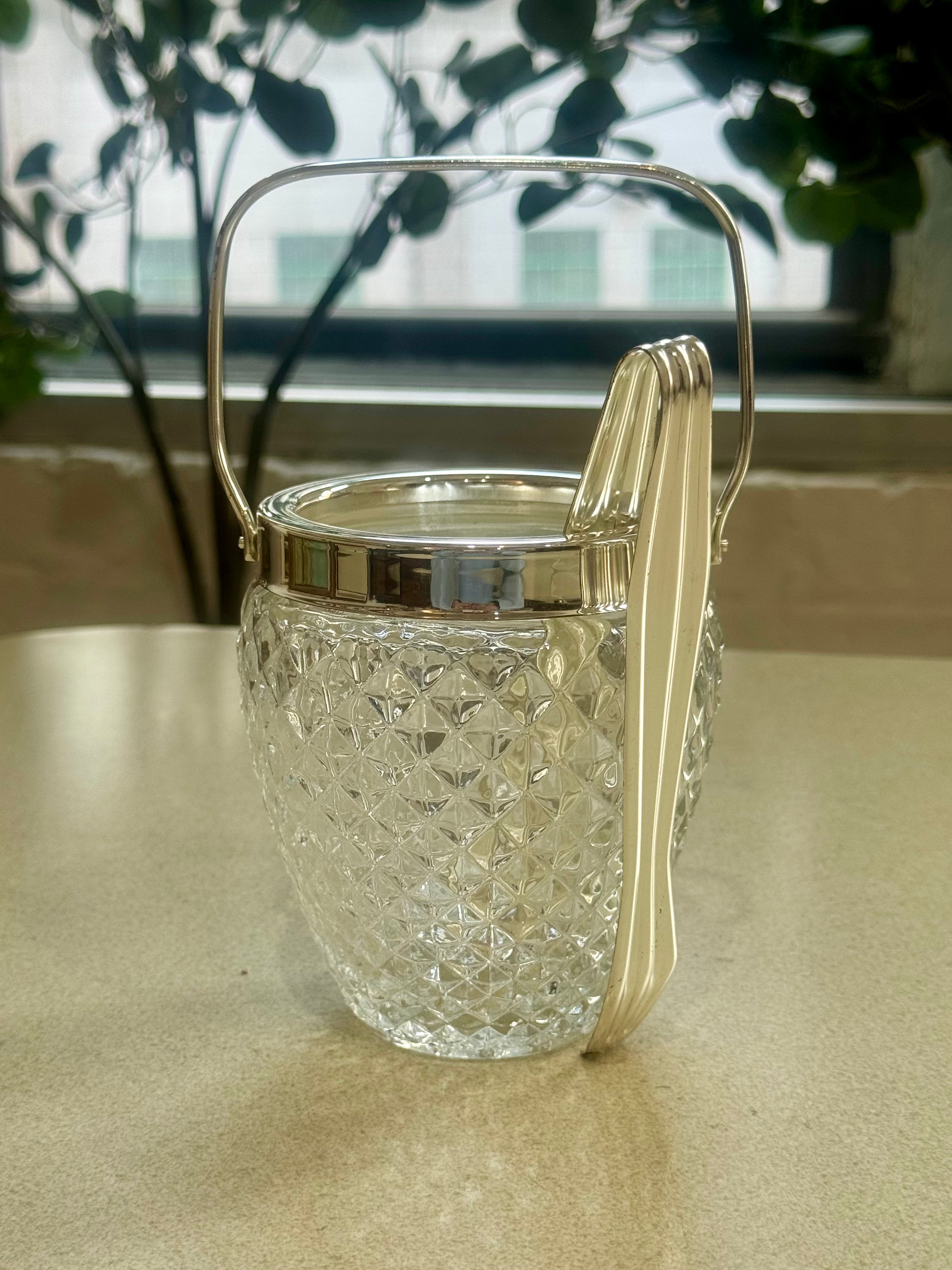 Indiana Glass Diamond Point Mini Ice Bucket