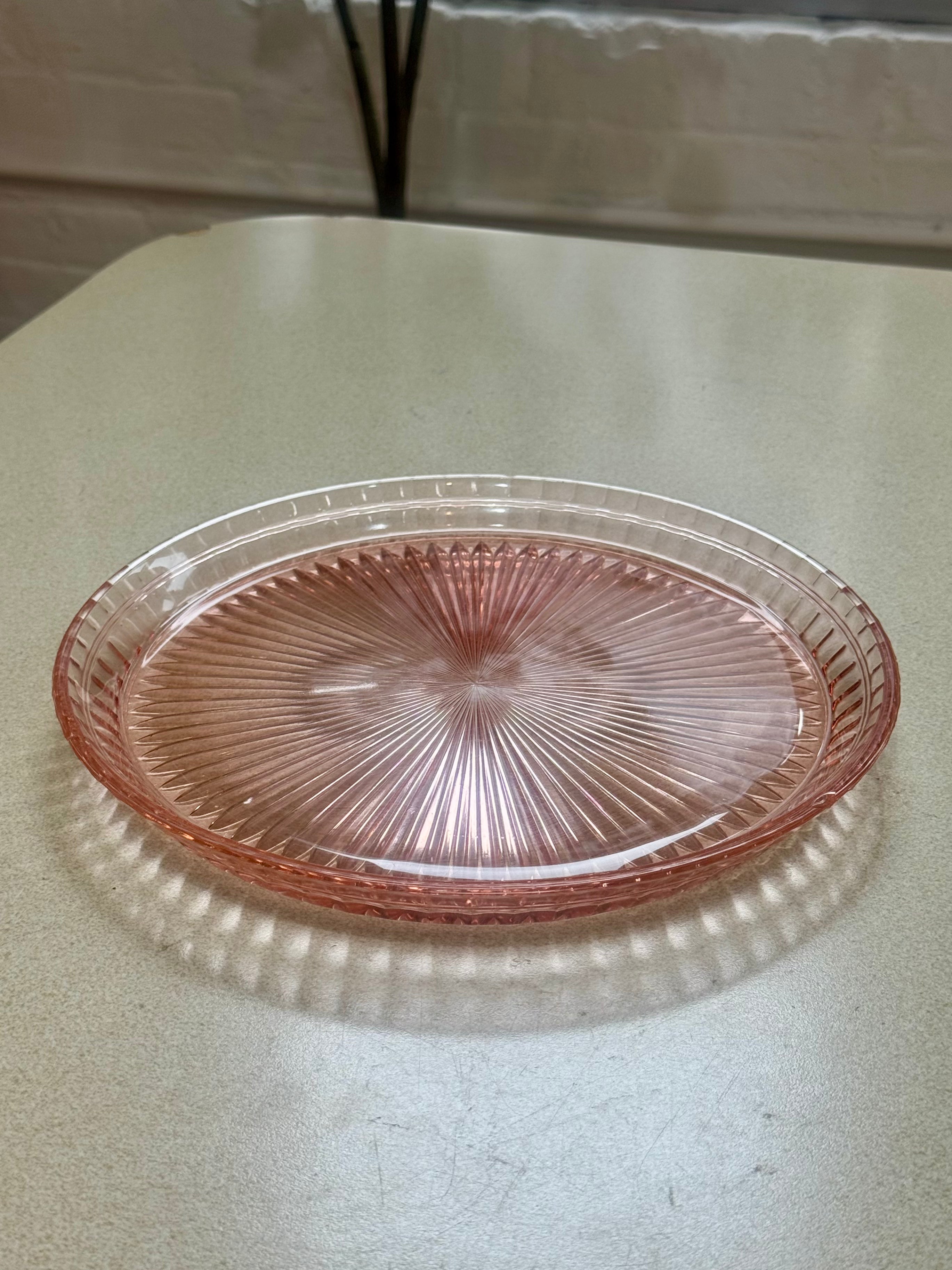 Depression Era Pink Glass Dessert Plate
