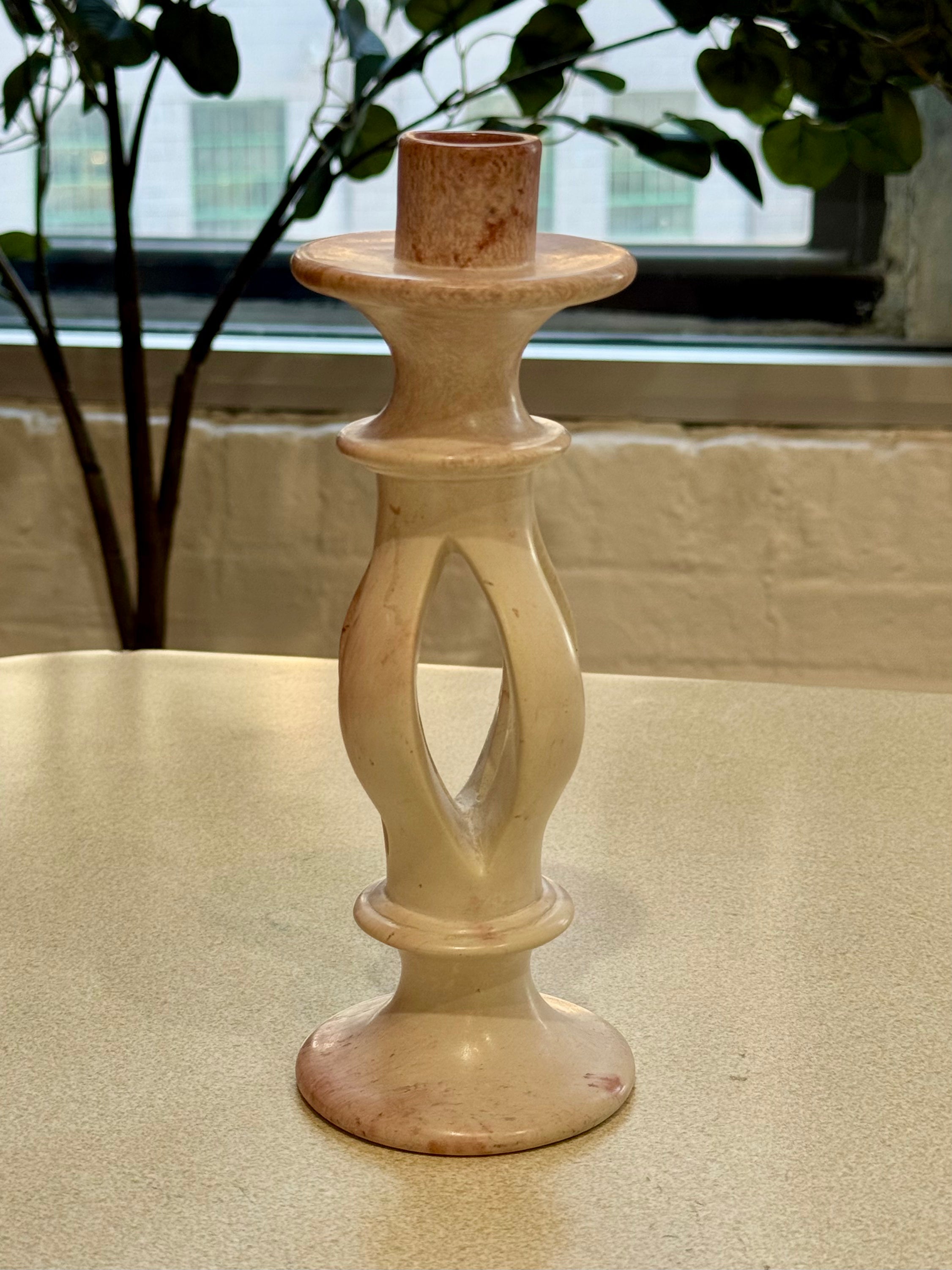 Marble Hand Carved Taper Candlestick Holder