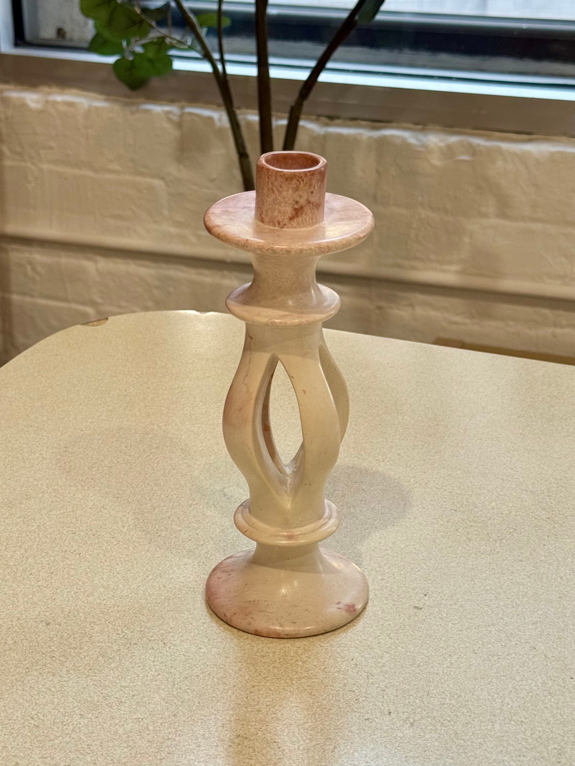 Marble Hand Carved Taper Candlestick Holder