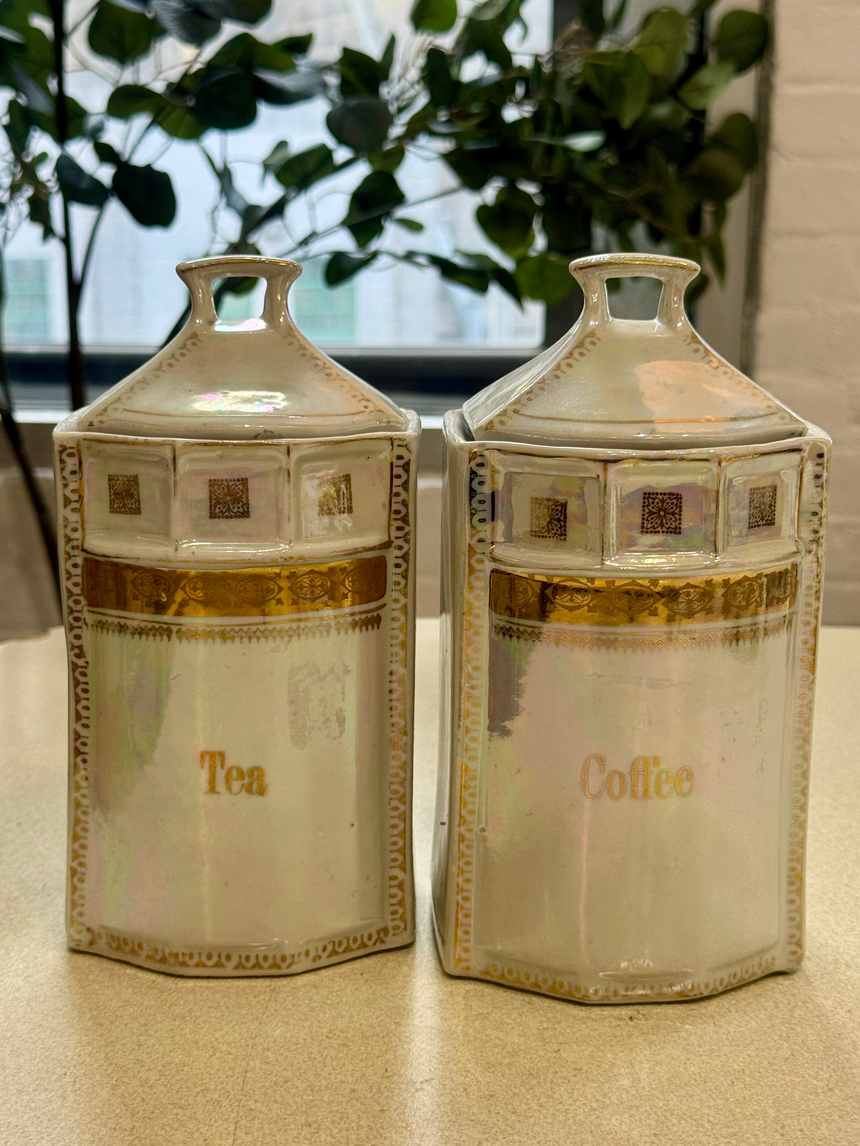 Opalescent Glaze Porcelain Coffee Canister