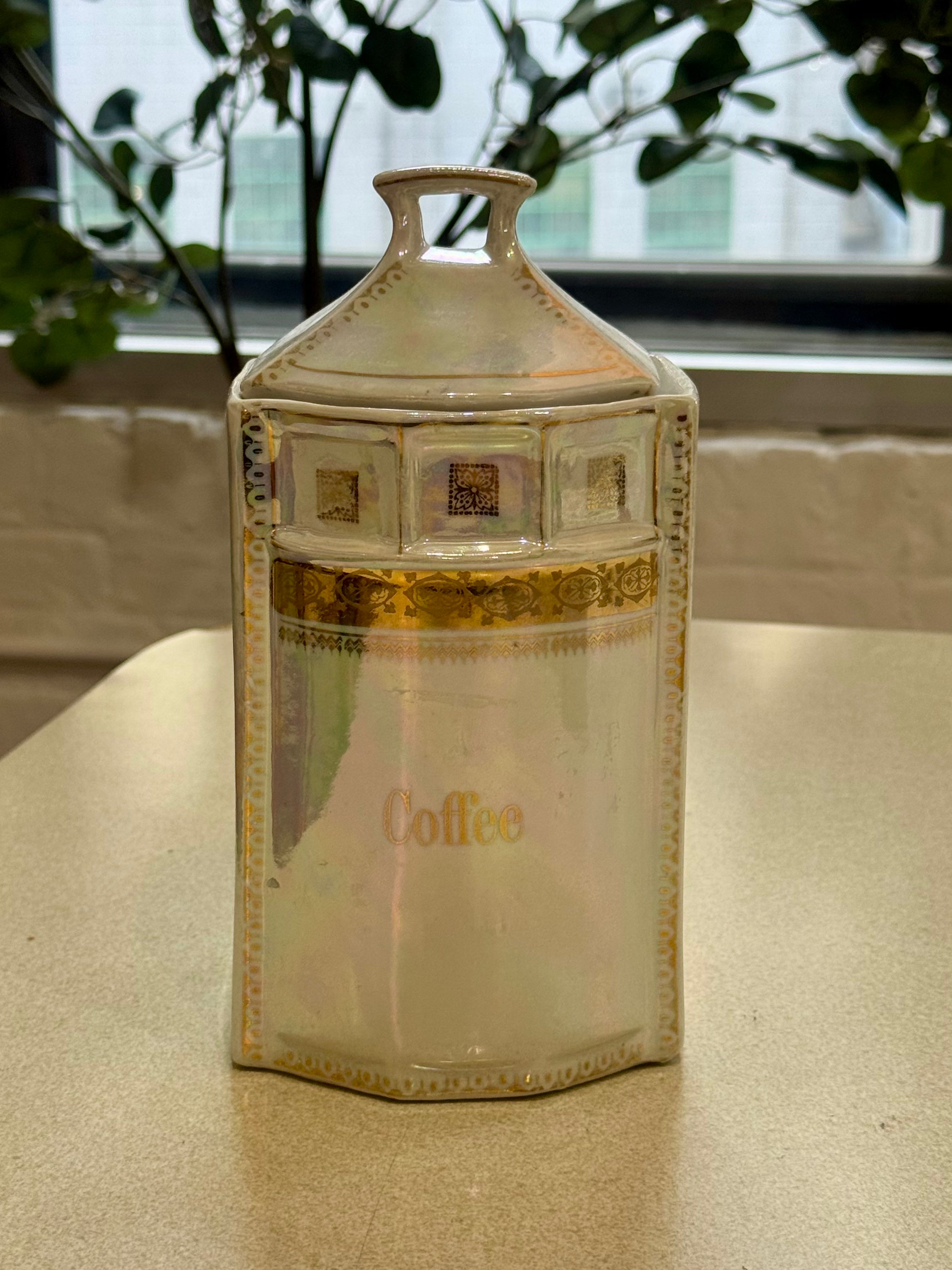 Opalescent Glaze Porcelain Coffee Canister