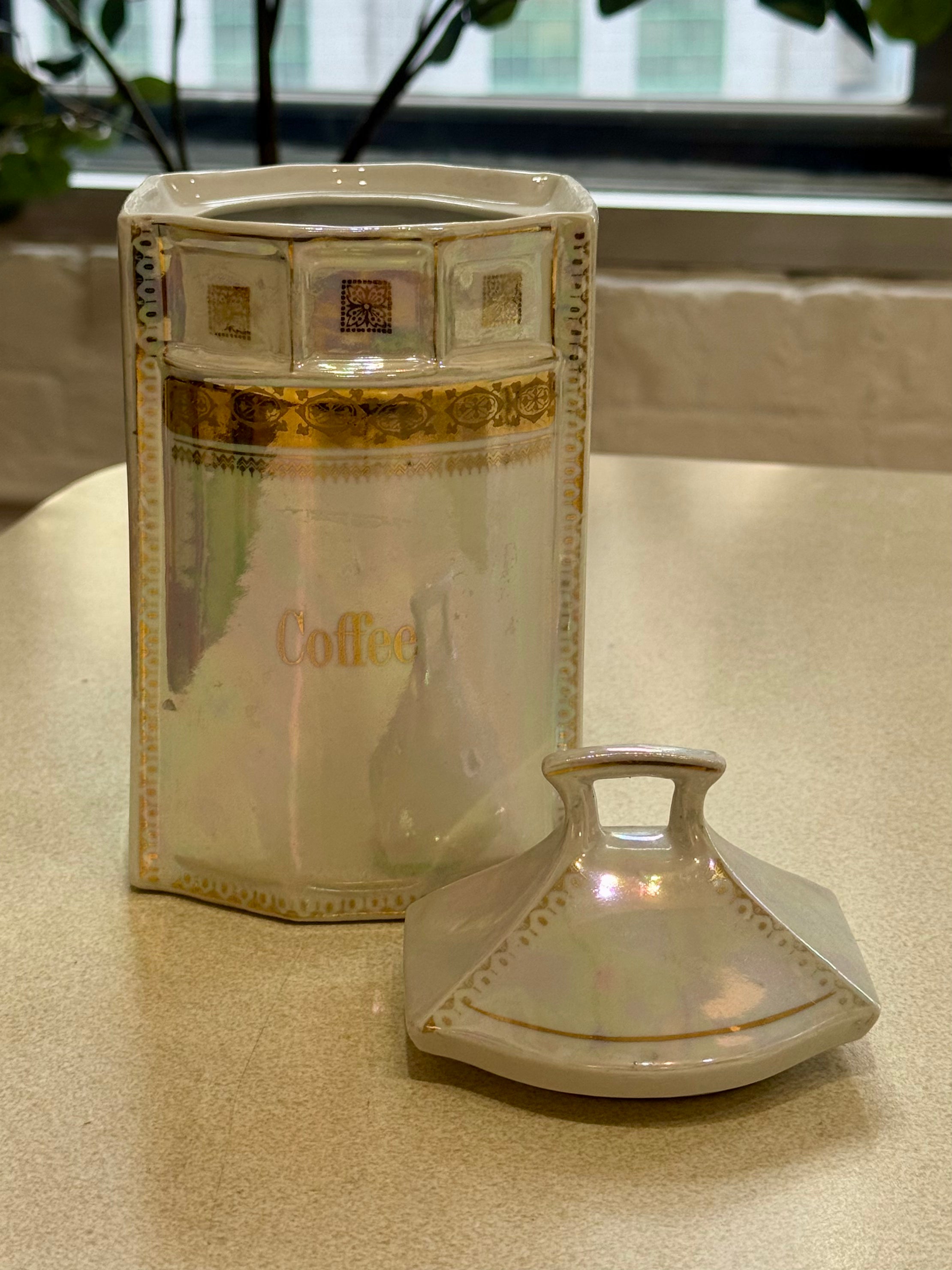 Opalescent Glaze Porcelain Coffee Canister