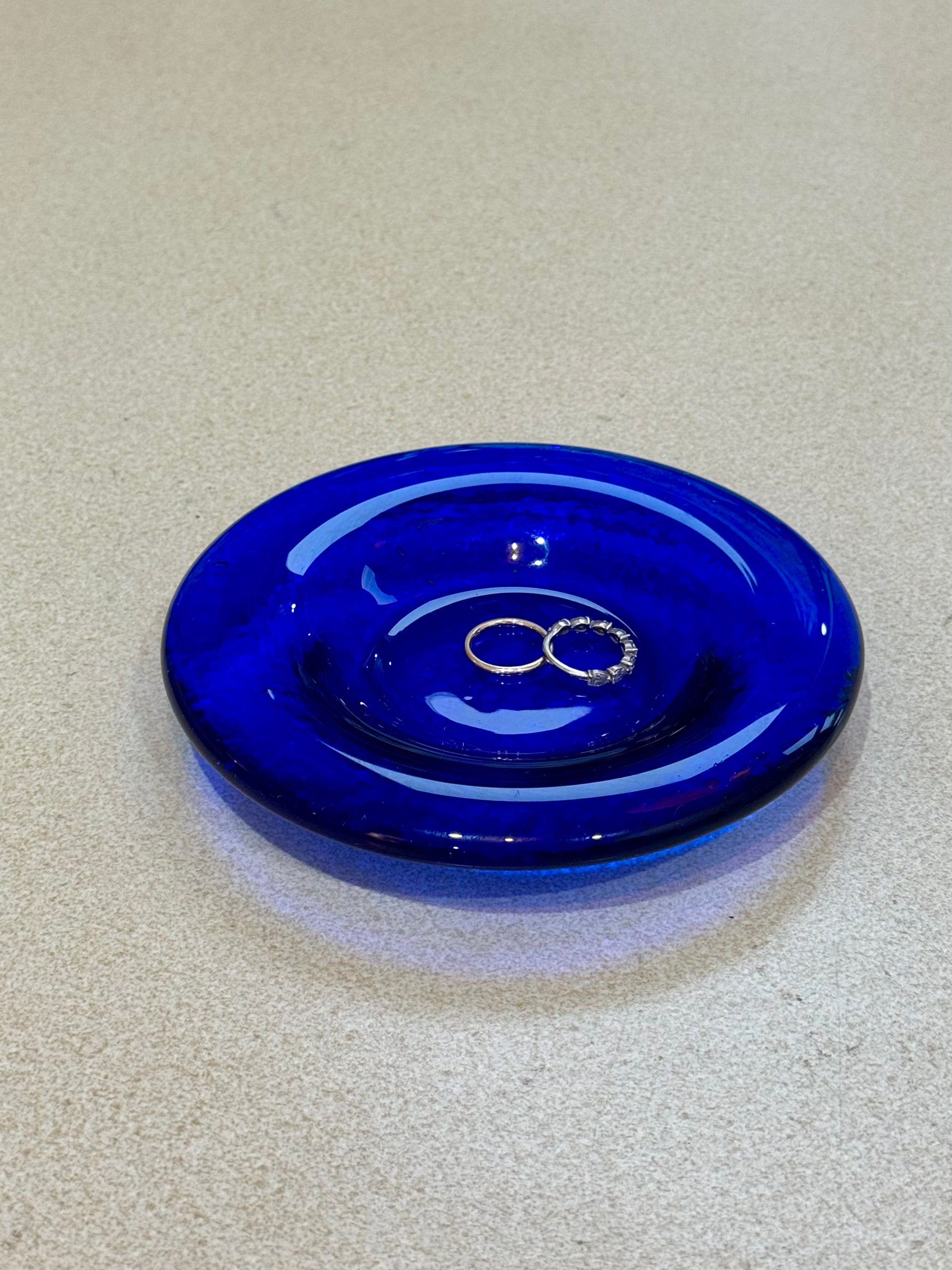 Cobalt Blue Recycled Glass Dish