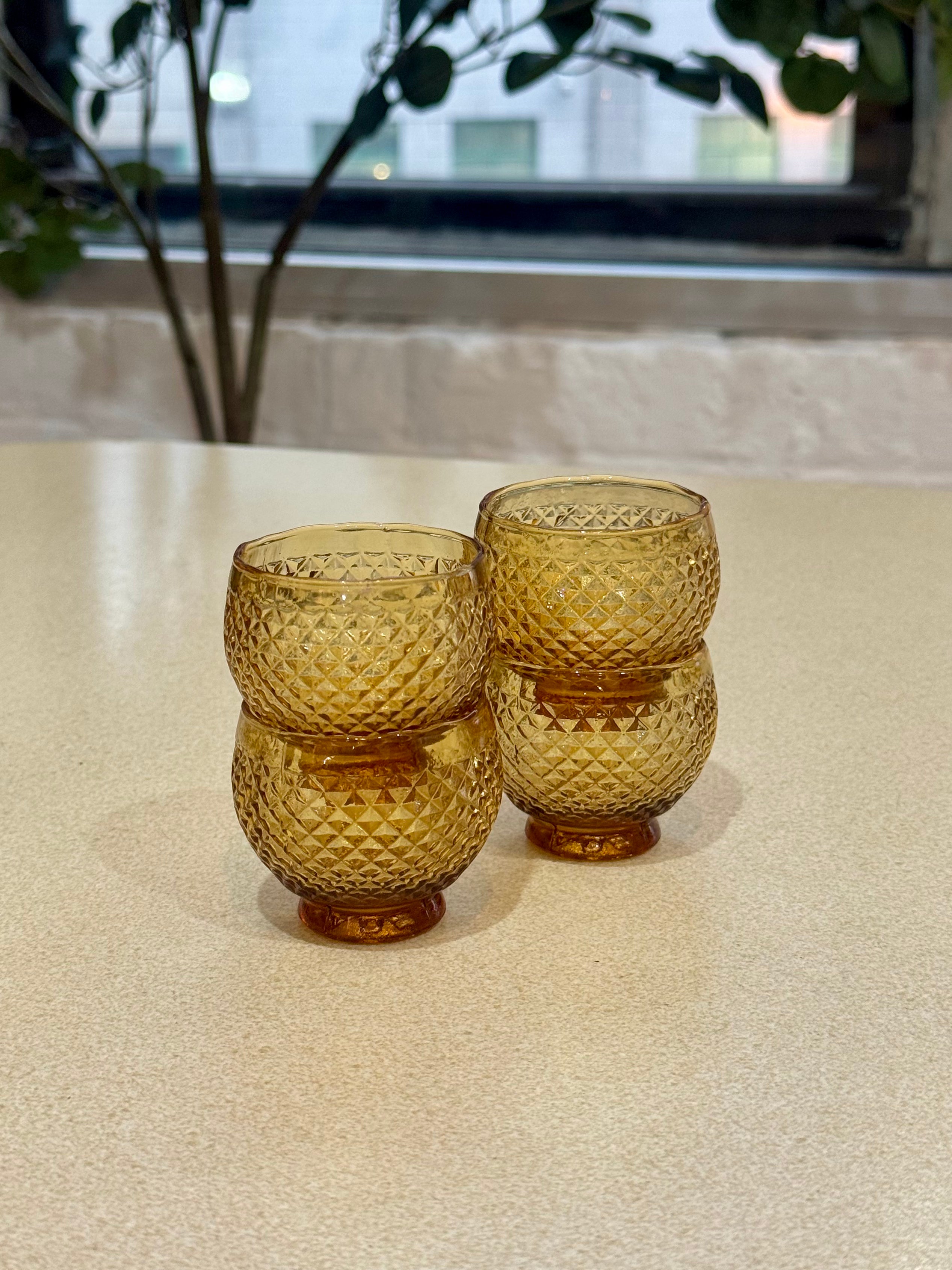 Diamond Etched Cordial Glasses