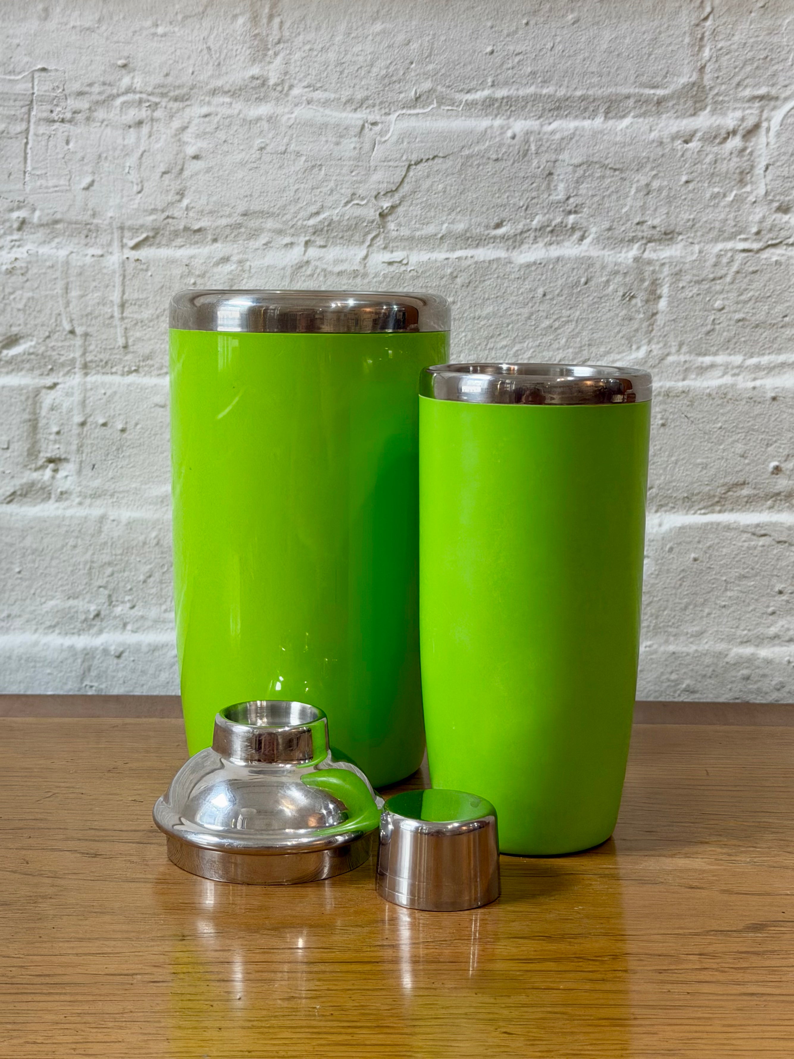 Lime Green Stainless Steel Cocktail Shaker and Wine Chiller