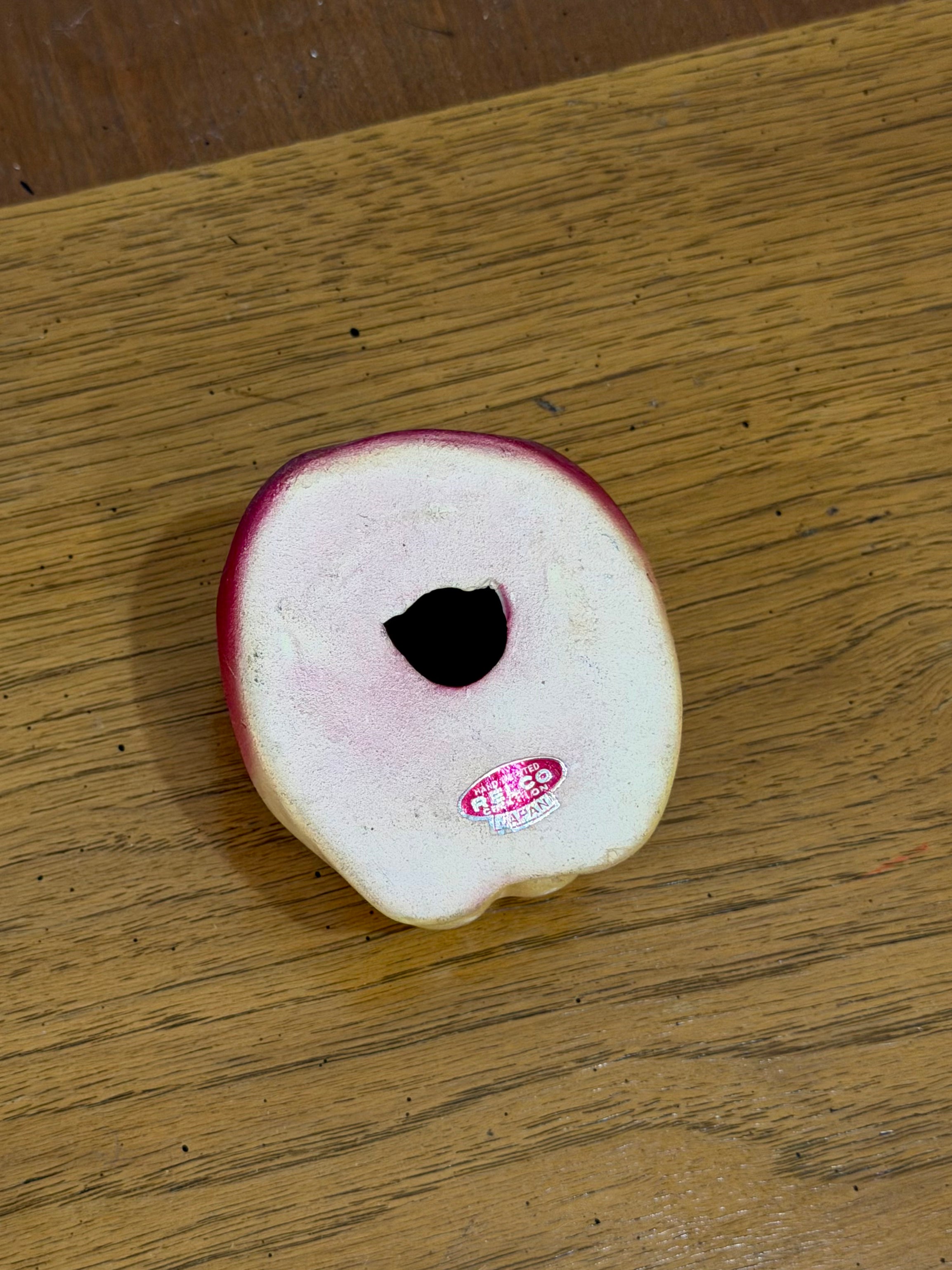 Hand Painted Chalkware Apple Wall Plaque