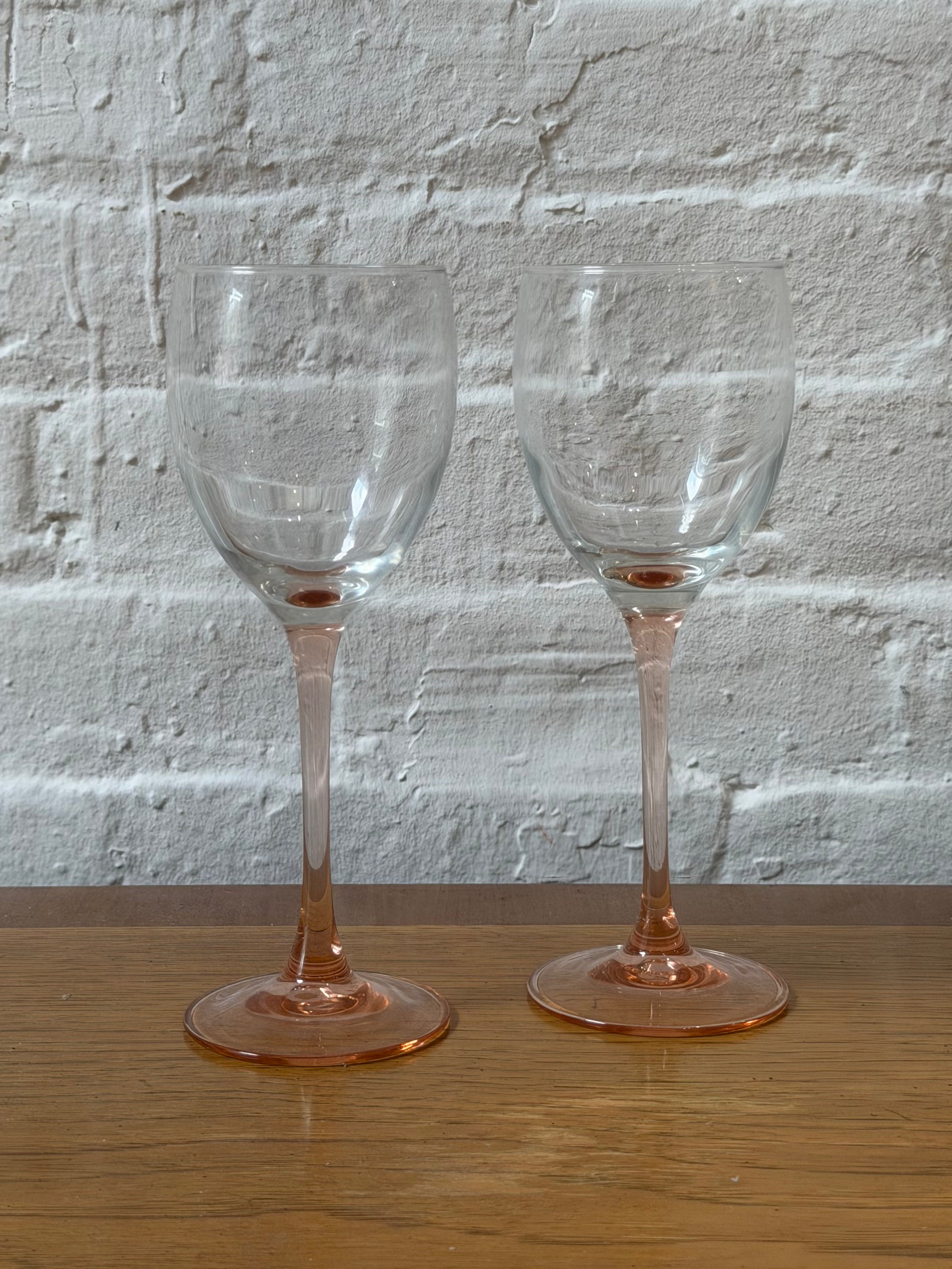 Luminarc Pink Stemmed Wine Glasses