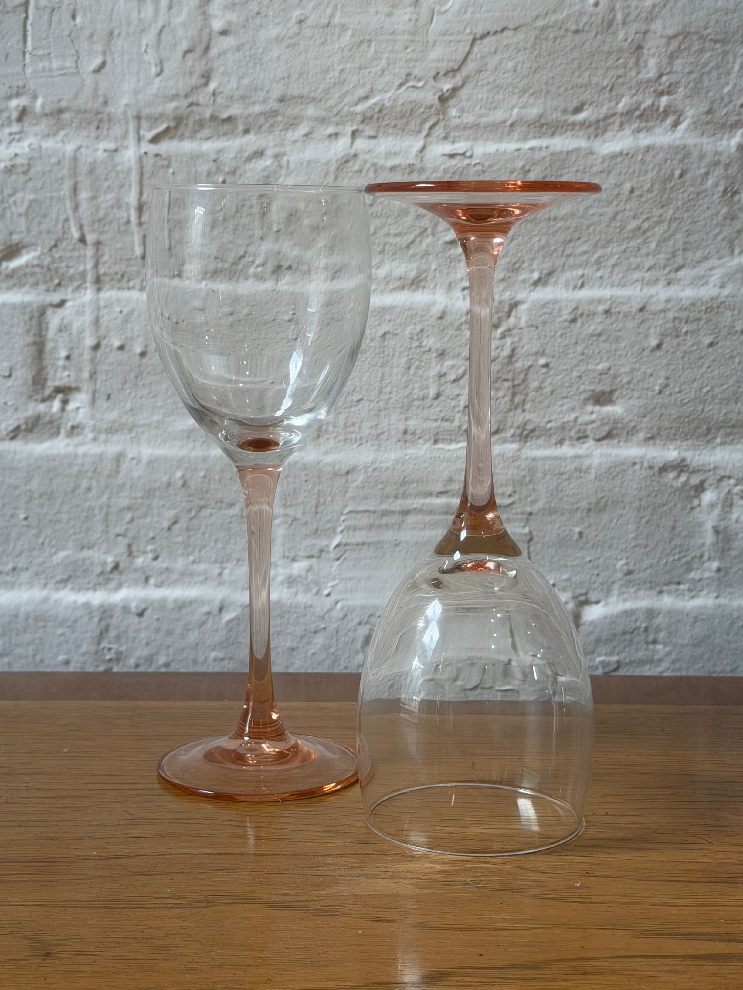 Luminarc Pink Stemmed Wine Glasses