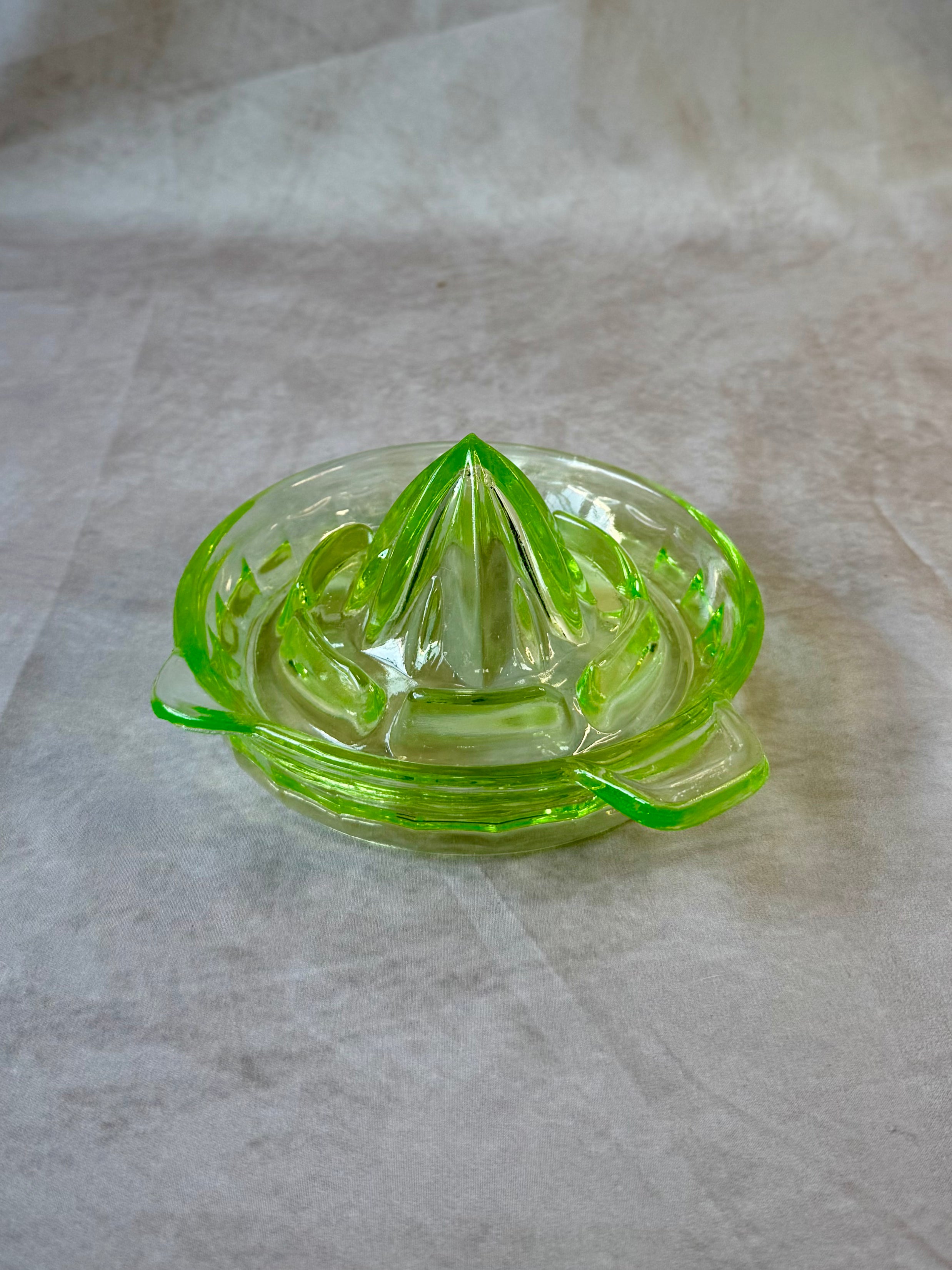 Vintage Green Uranium Glass Juicer