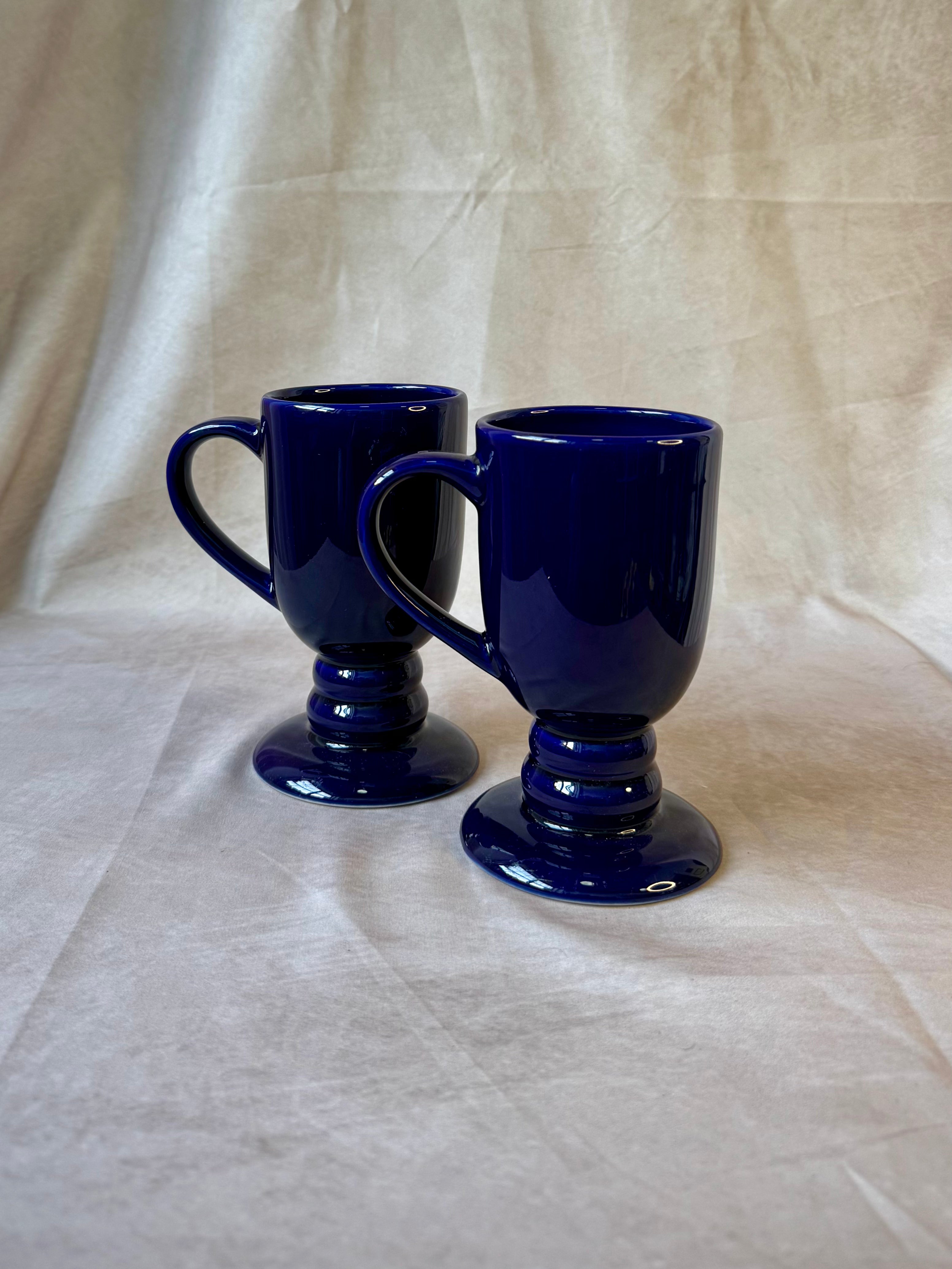 Vintage McCoy Pottery Blue Ceramic Mugs