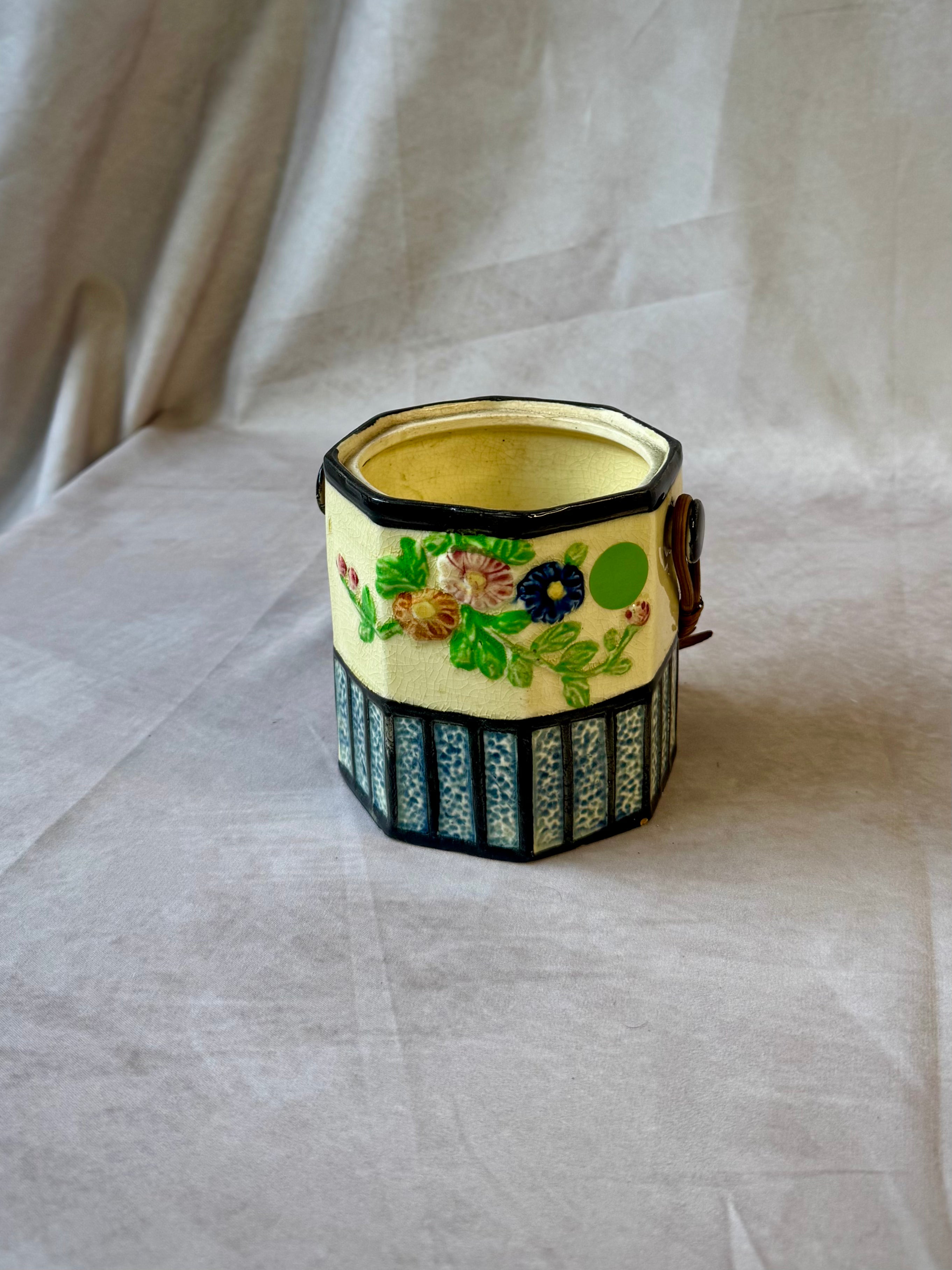 Vintage Ceramic Hand Painted Biscuit Jar