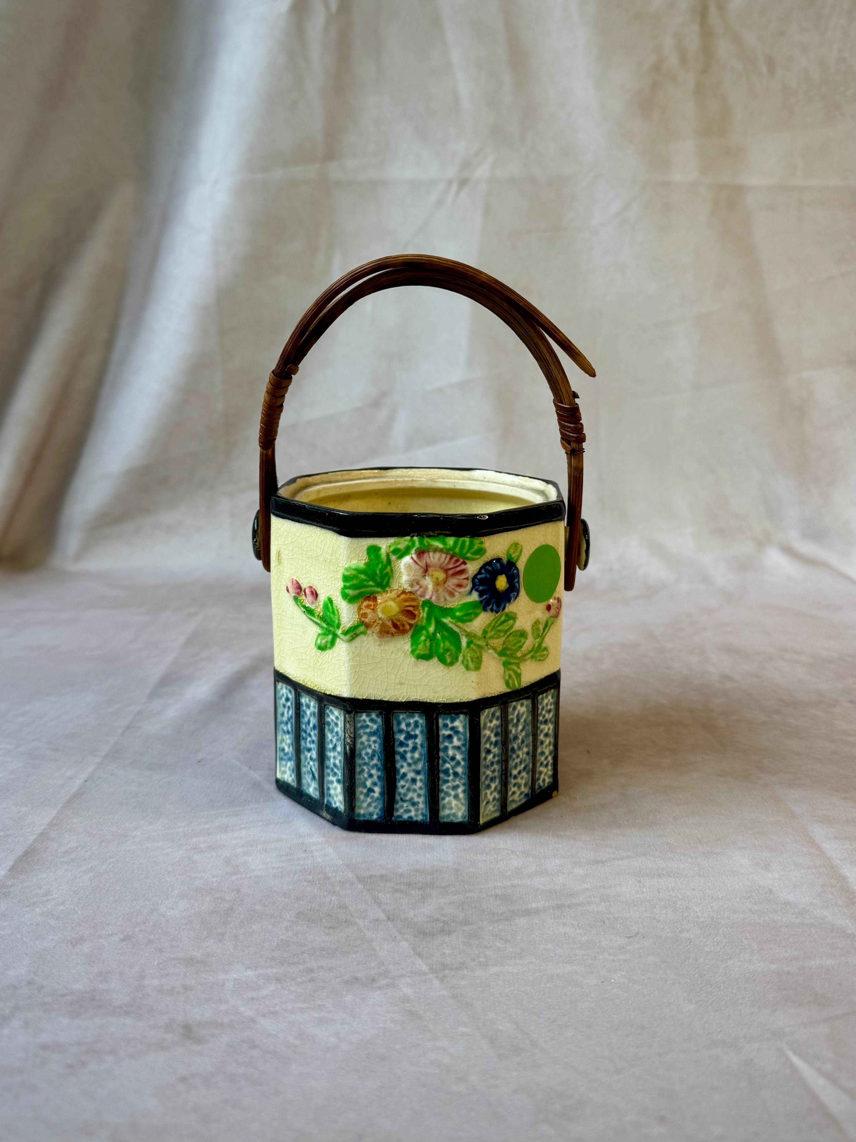 Vintage Ceramic Hand Painted Biscuit Jar