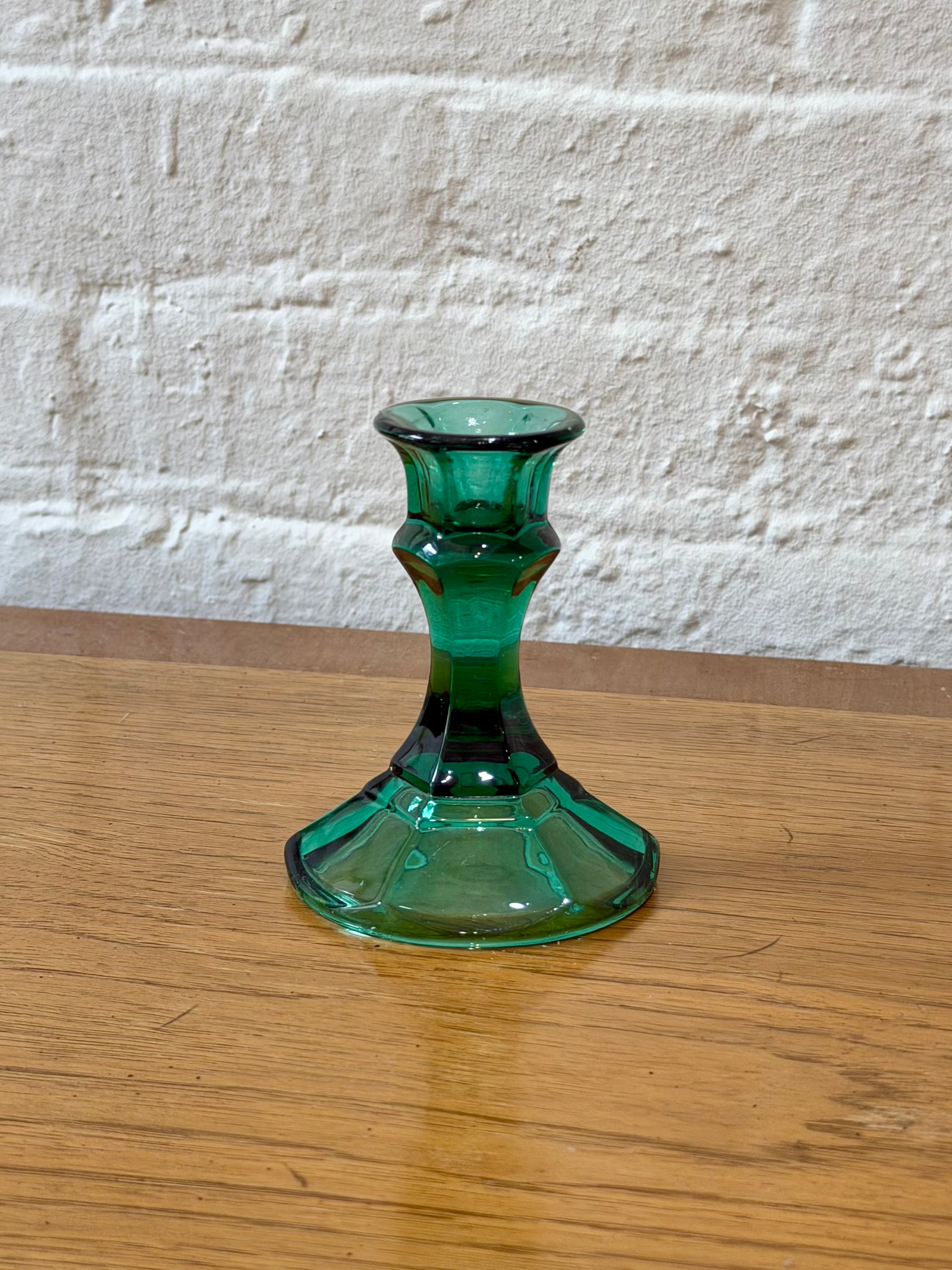 Indiana Glass Paneled Taper Candlestick Holders
