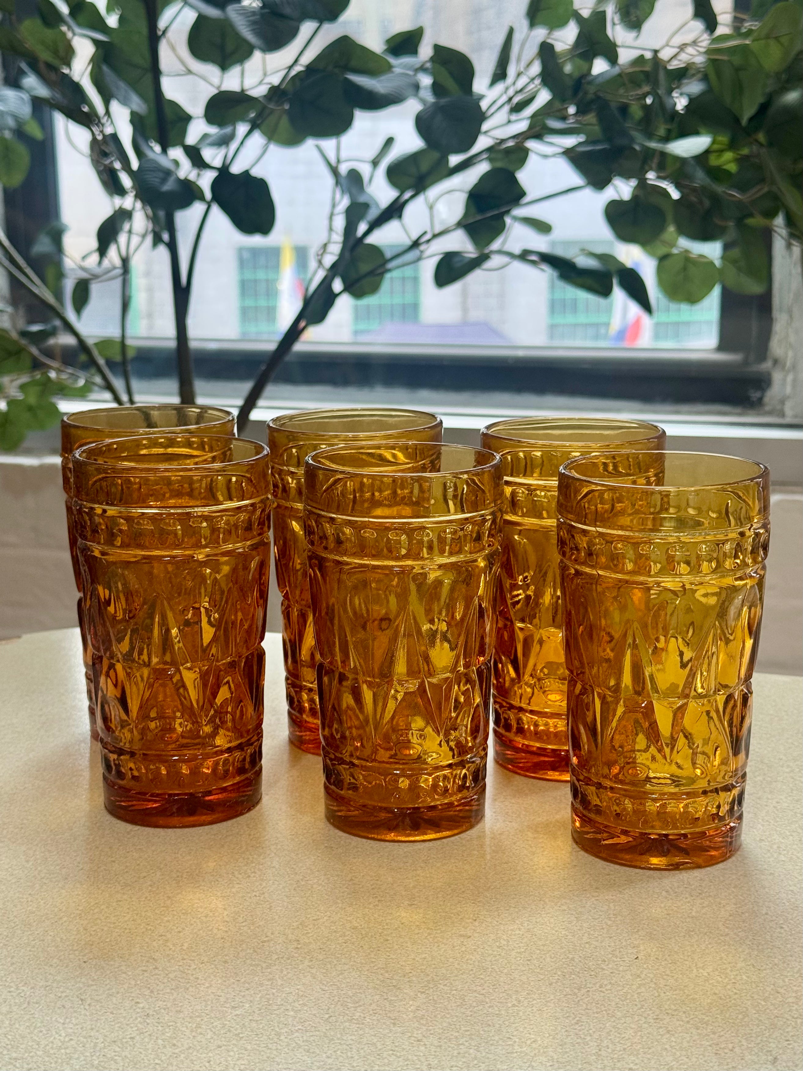 Indiana Glass Colony Park Lane Amber Tumbler Glass