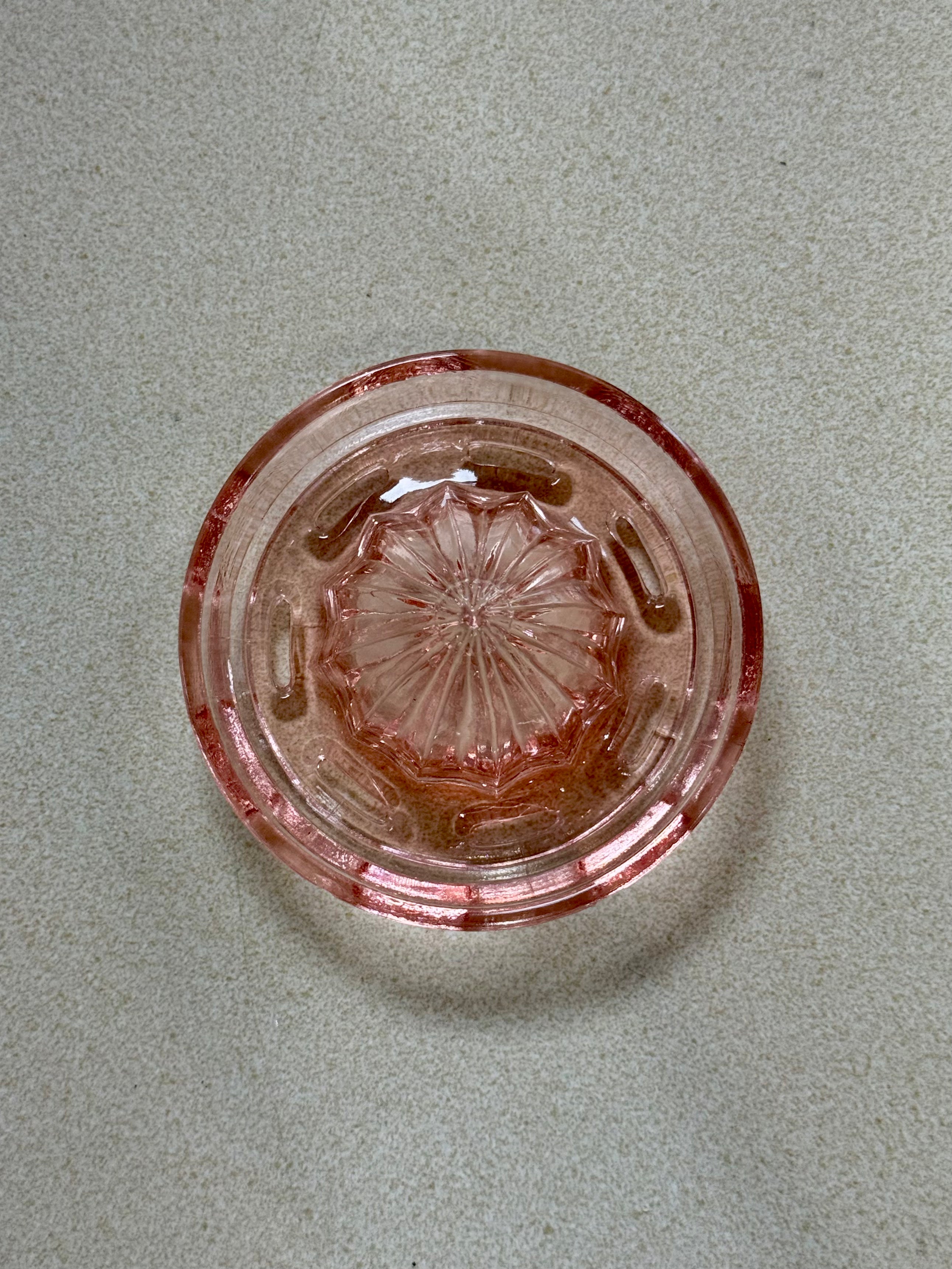 Jeannette Glass Pink Citrus Juicer