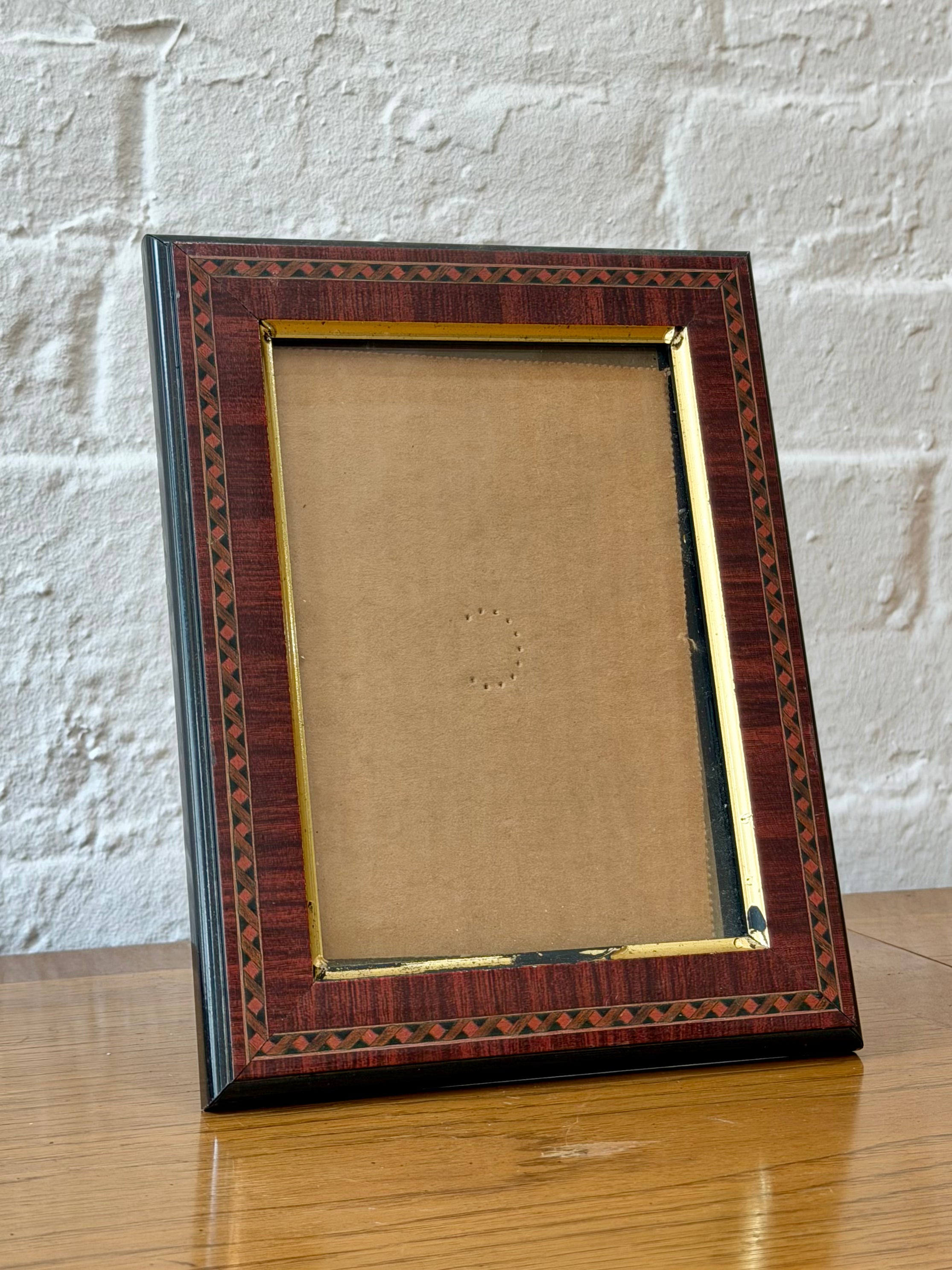 Geometric Inlaid Marquetry Borders Picture Frame