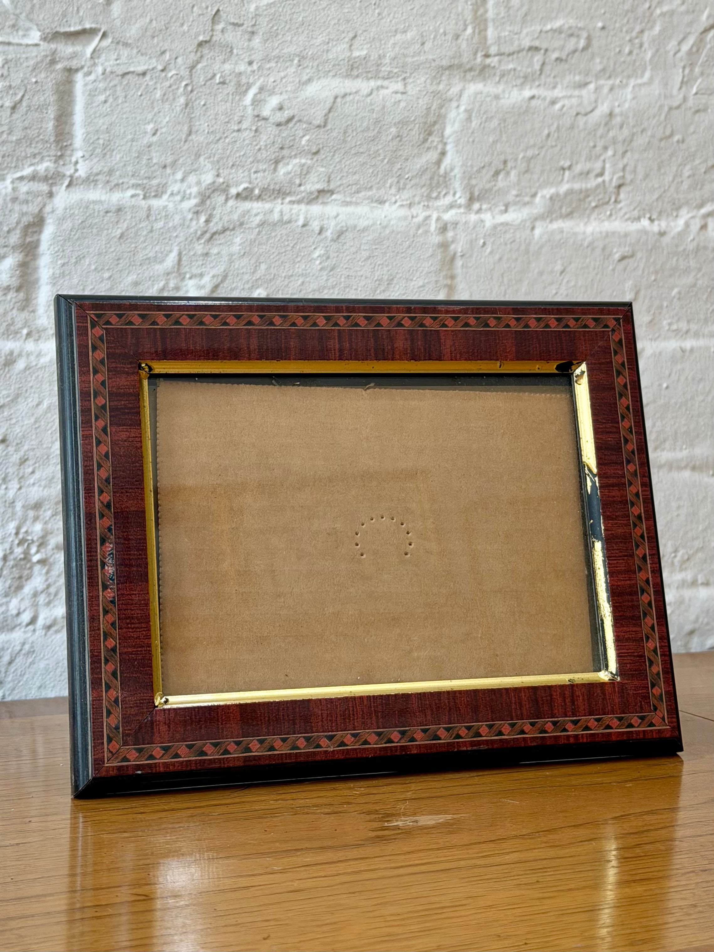 Geometric Inlaid Marquetry Borders Picture Frame