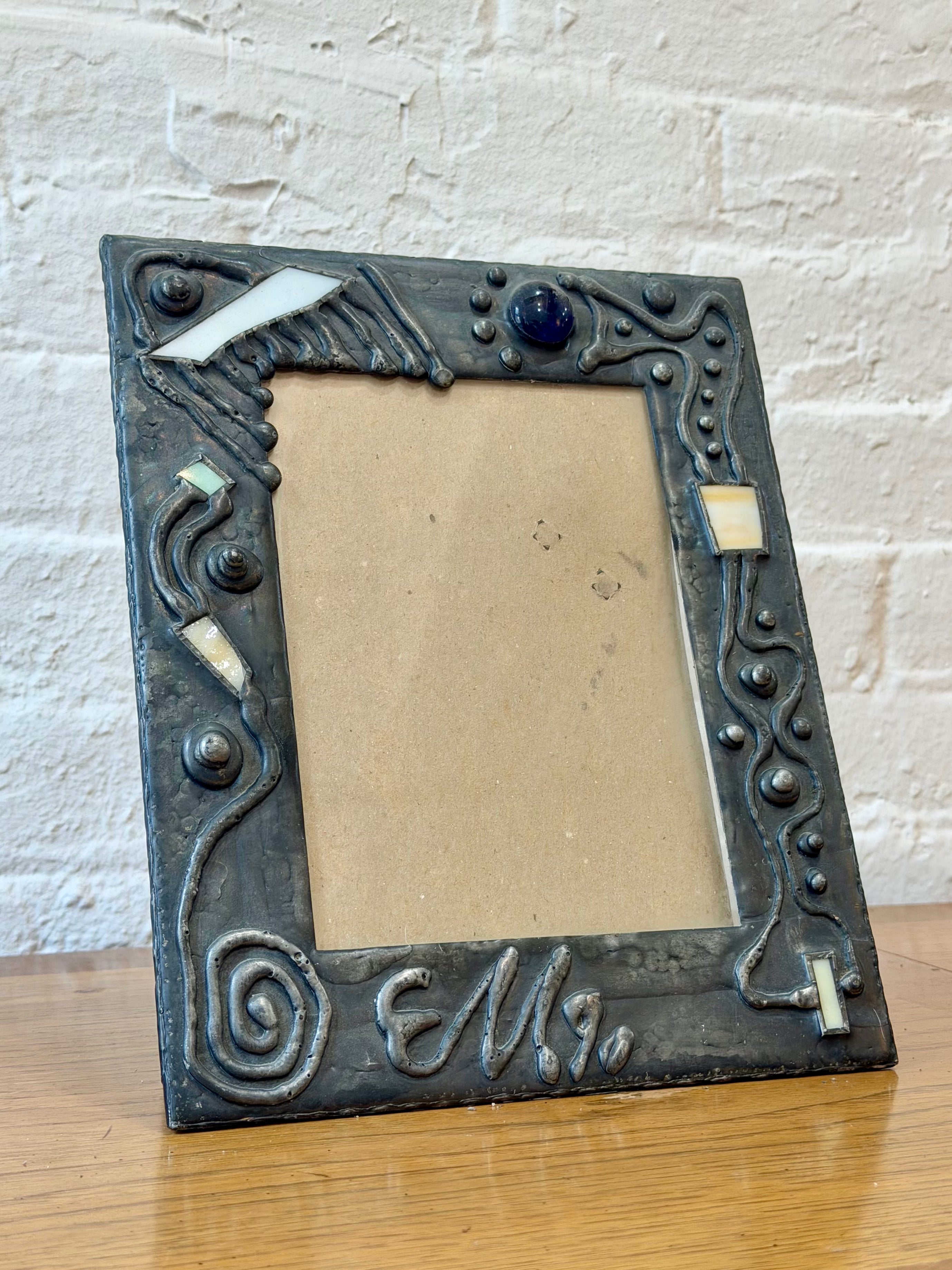 Abstract Sculptural Pewter Picture Frame