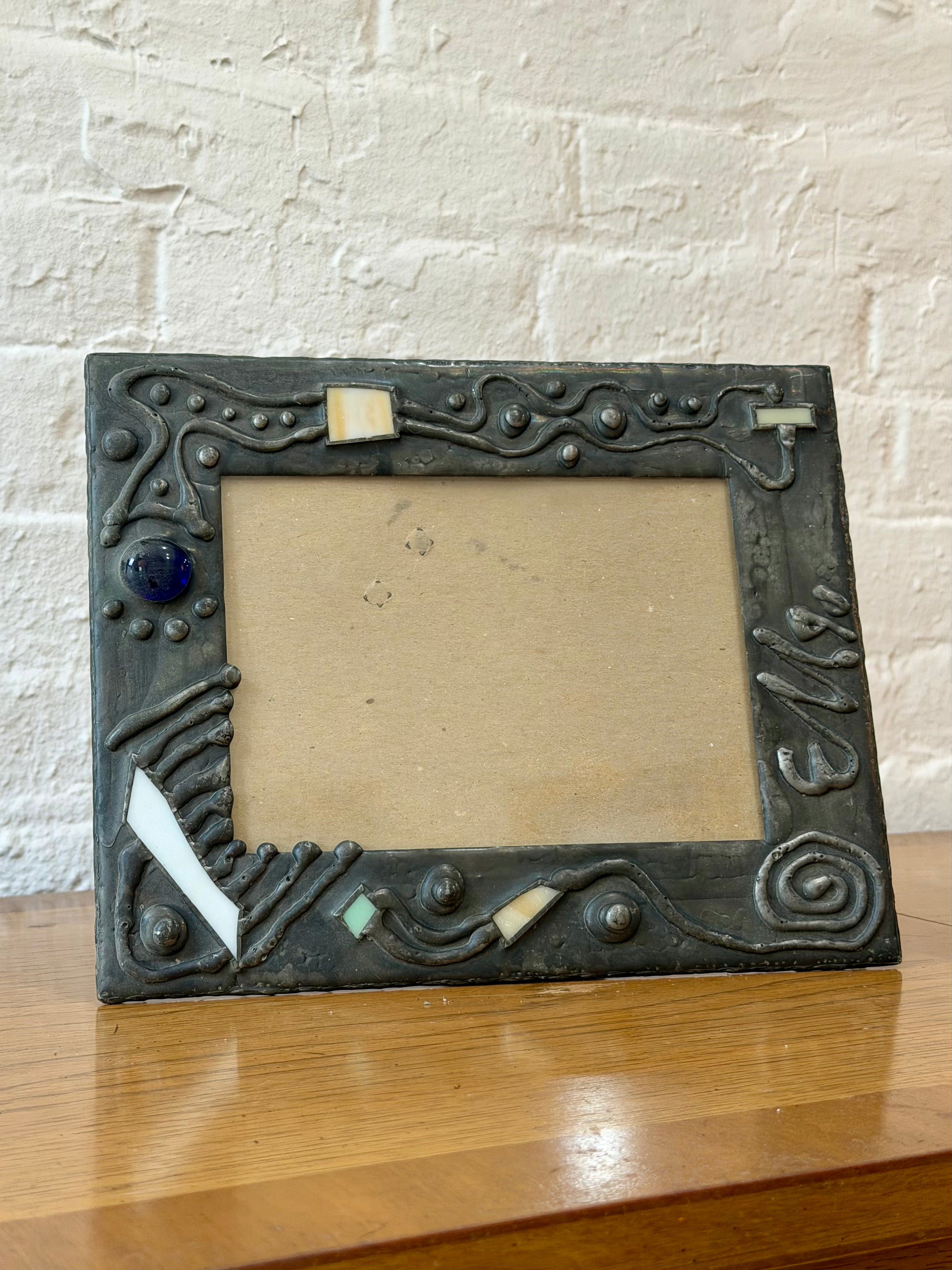 Abstract Sculptural Pewter Picture Frame