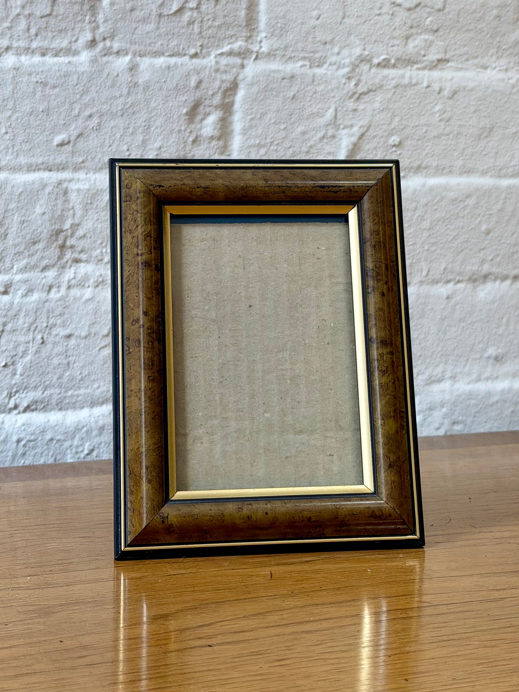 Burled Wood Picture Frame with Contrasting Border Detail
