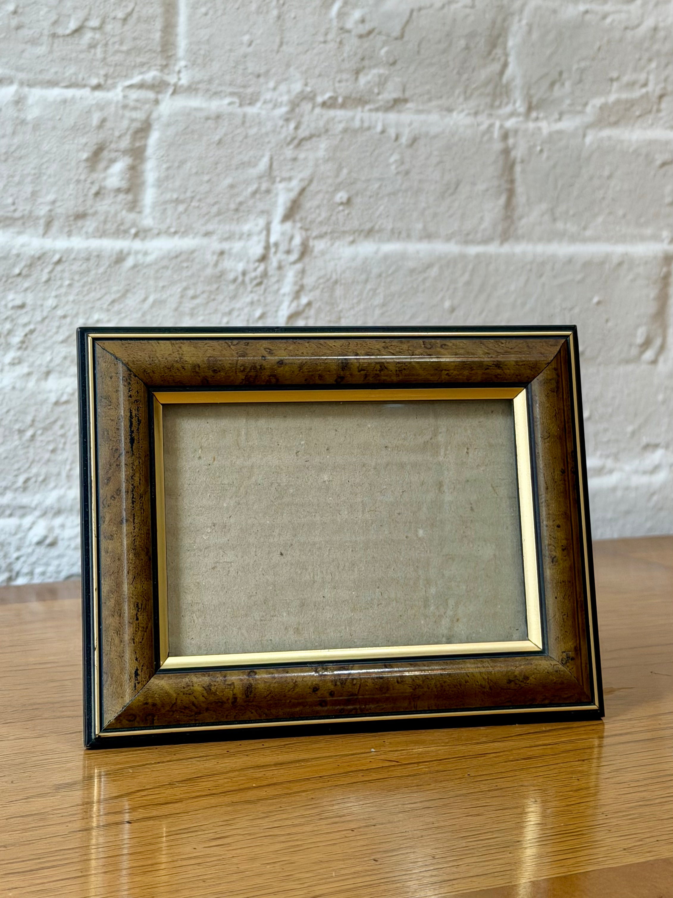 Burled Wood Picture Frame with Contrasting Border Detail