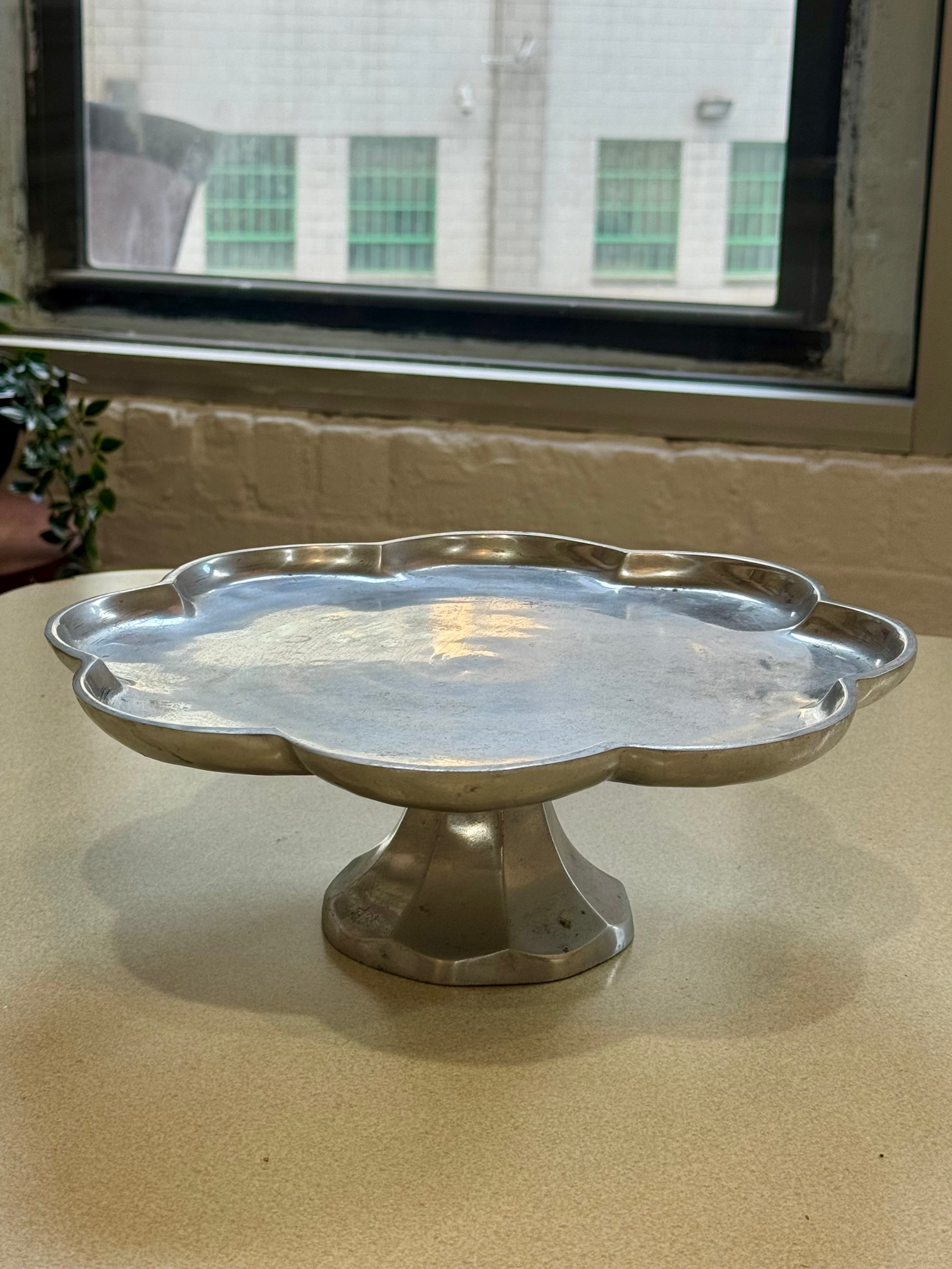 Mid Century Metal Pedestal Cake Stand