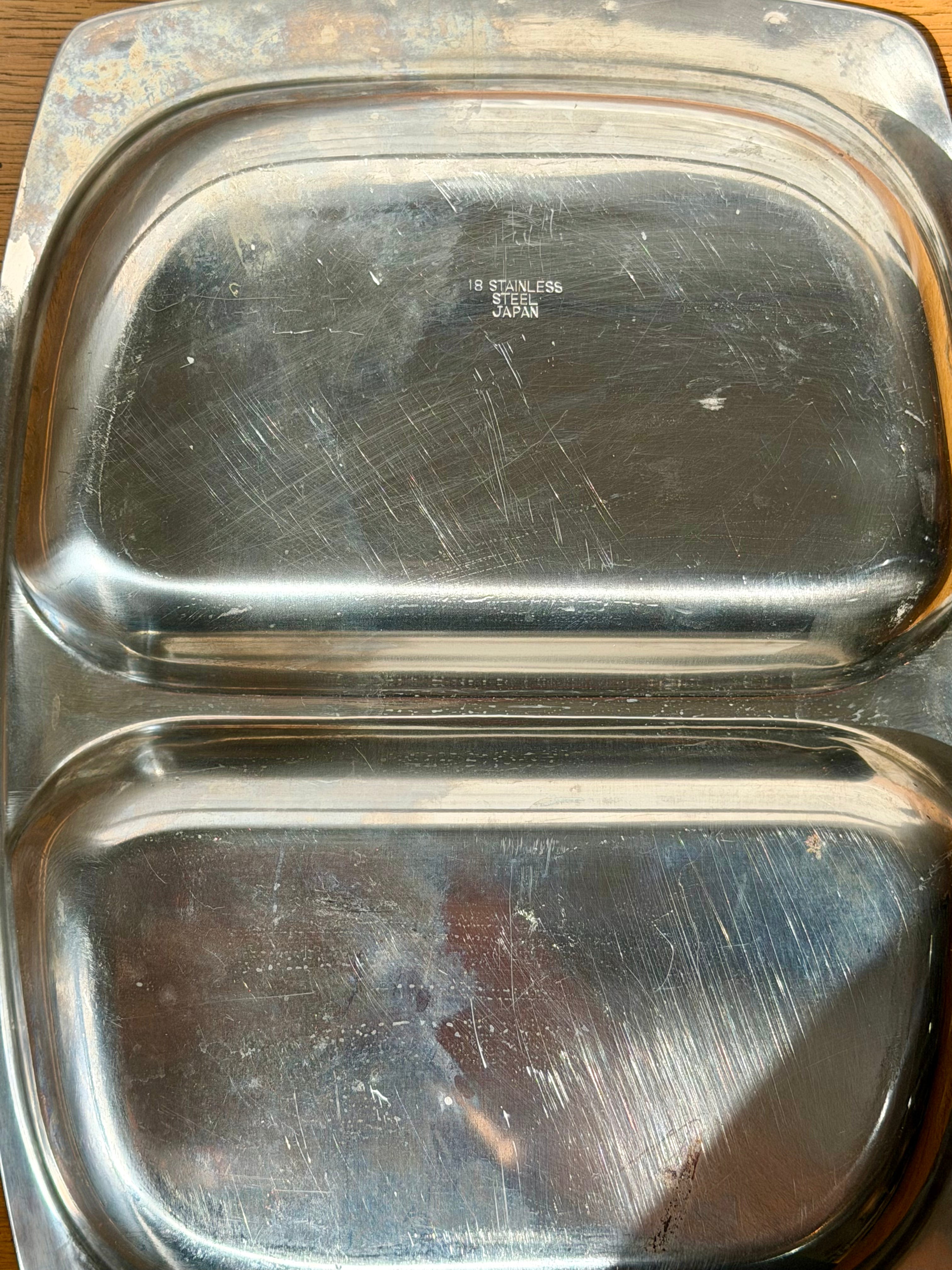 Mid Century Stainless Steel Divided Tray