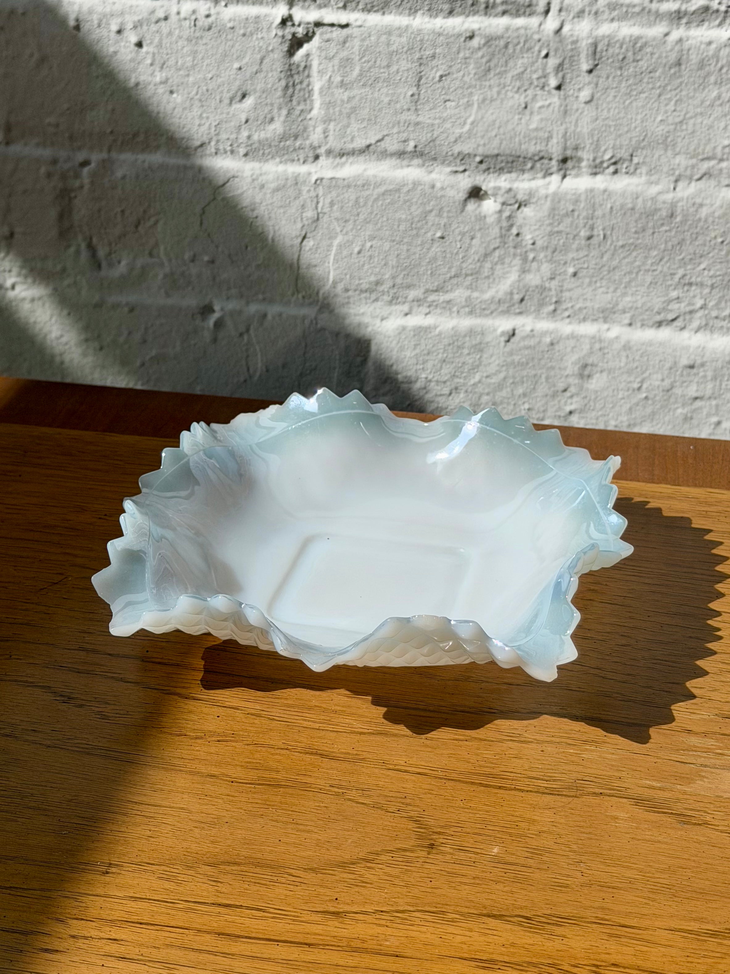 Opalescent Ruffle Rim Dish
