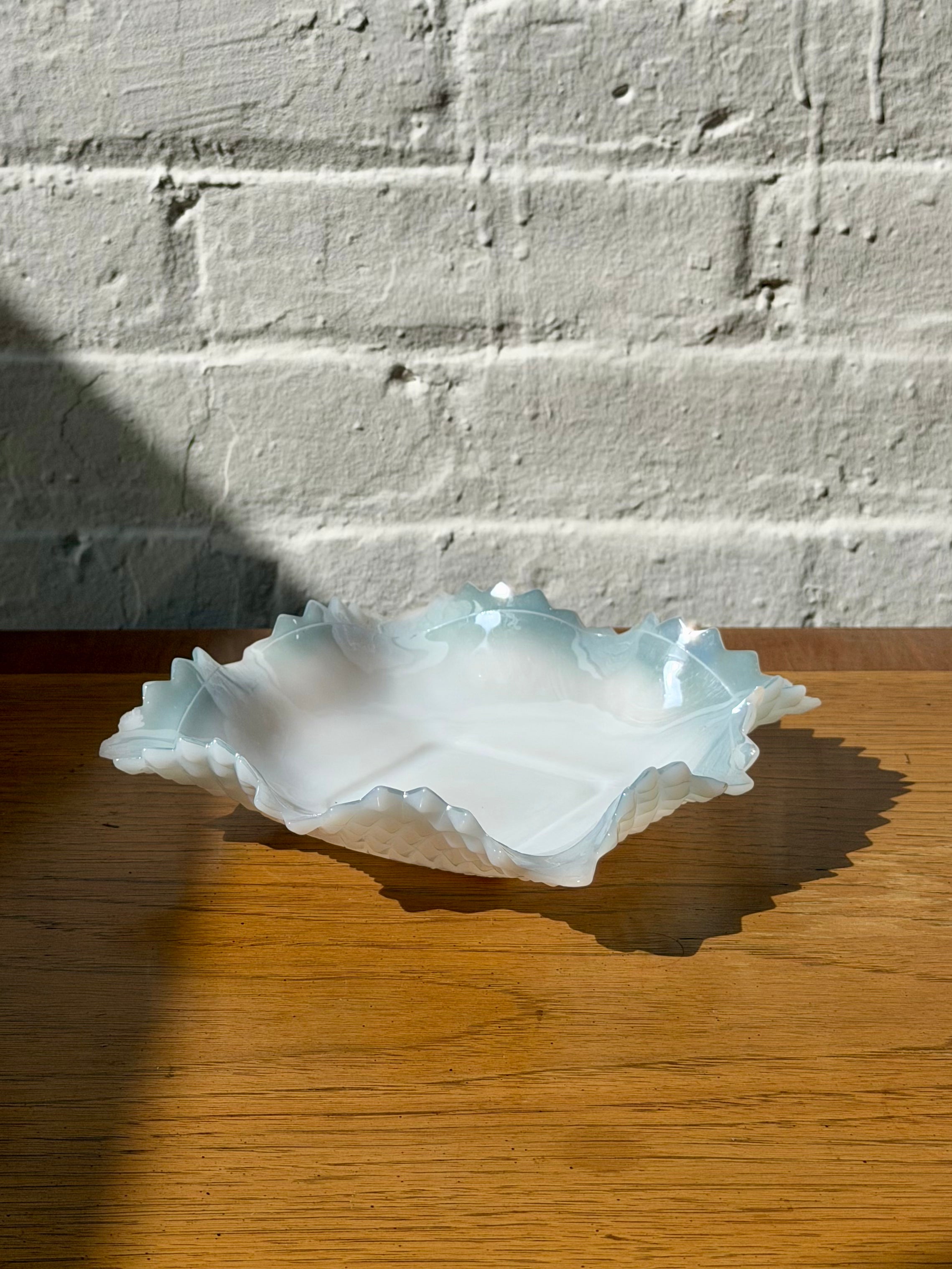 Opalescent Ruffle Rim Dish