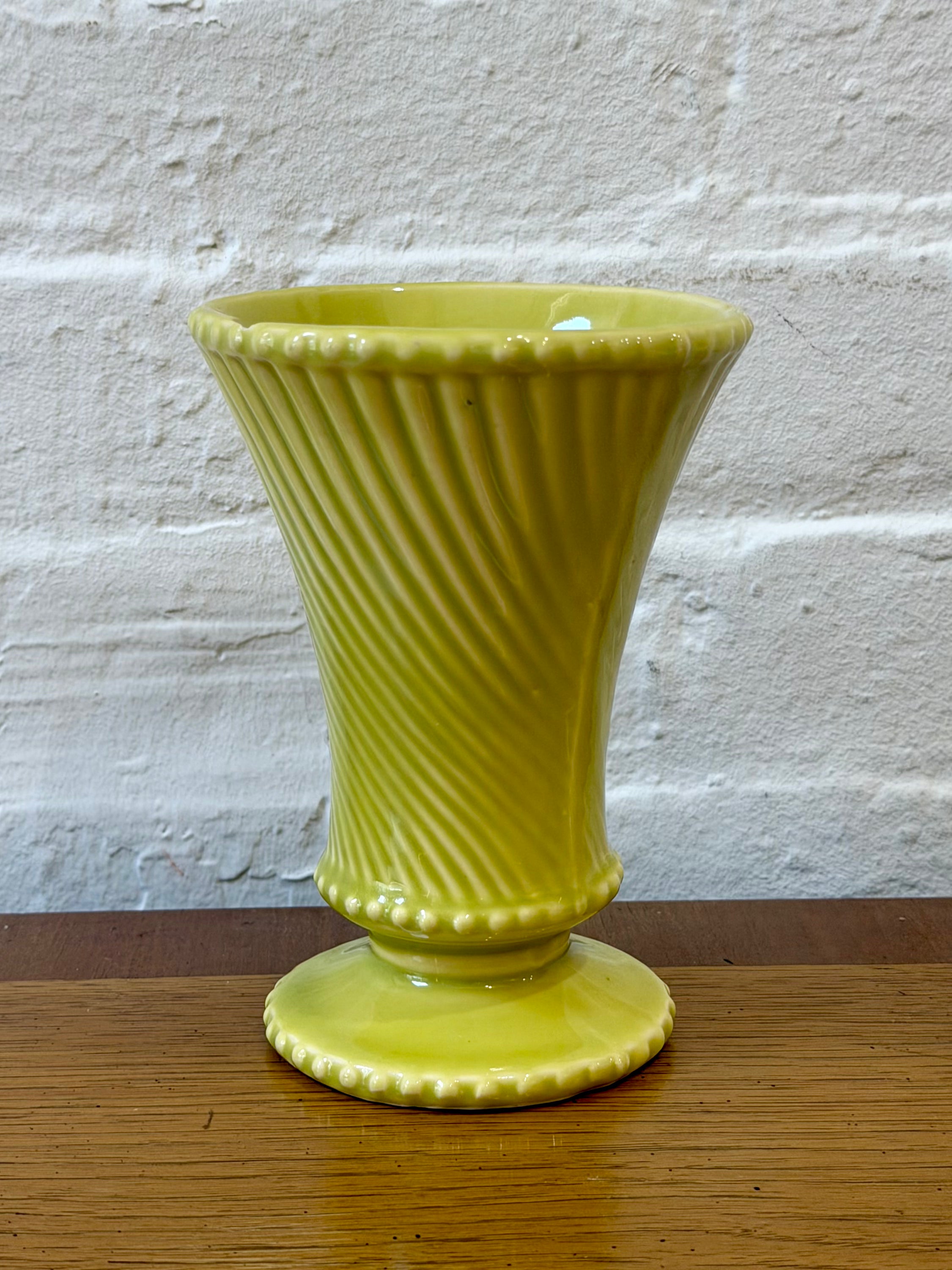 McCoy Pottery Lime Green Swirled Vase