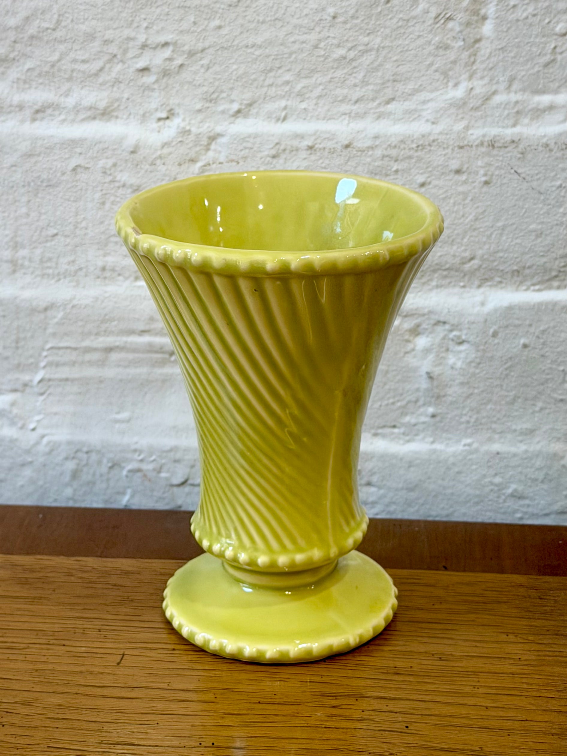 McCoy Pottery Lime Green Swirled Vase