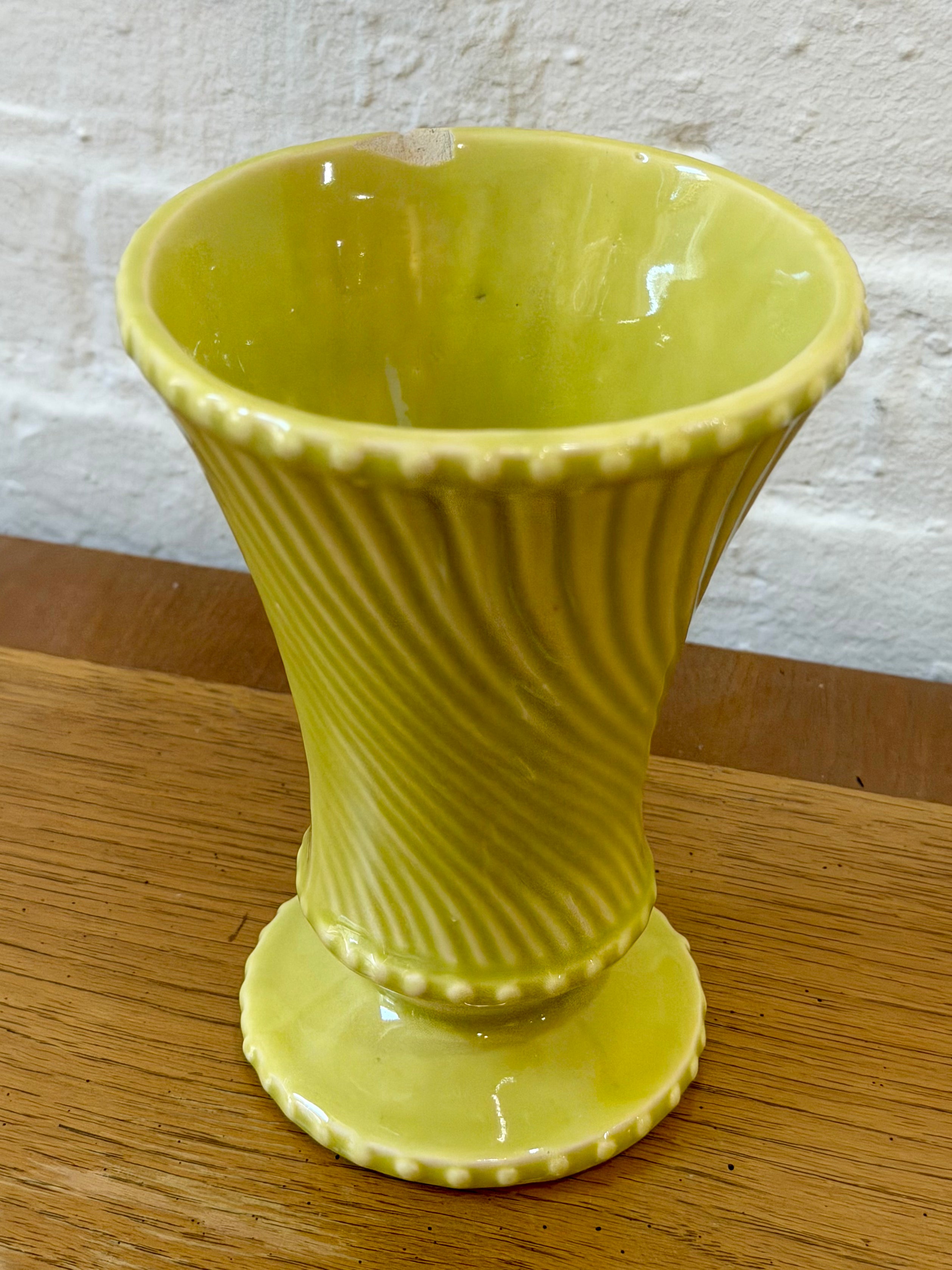McCoy Pottery Lime Green Swirled Vase