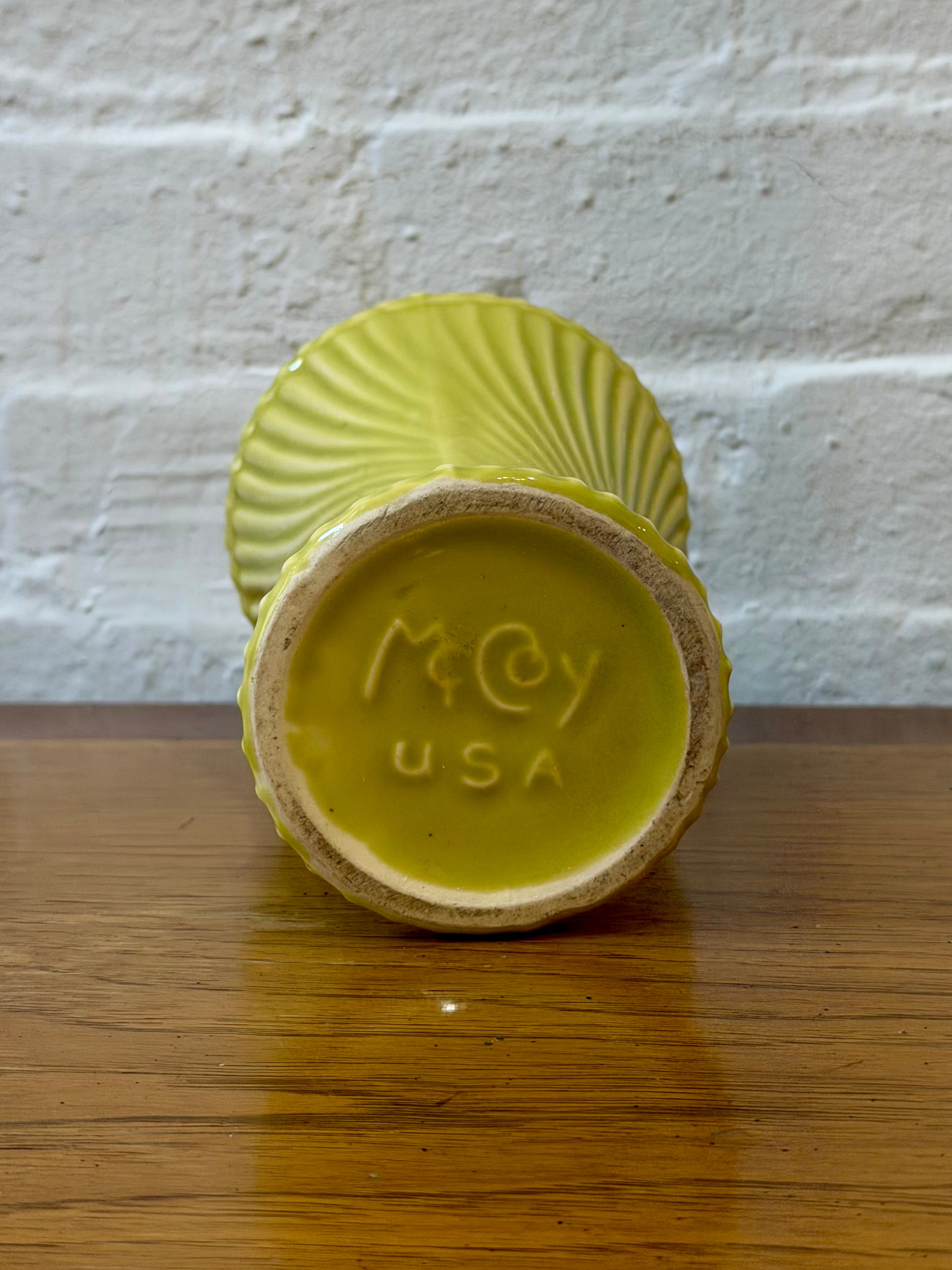 McCoy Pottery Lime Green Swirled Vase