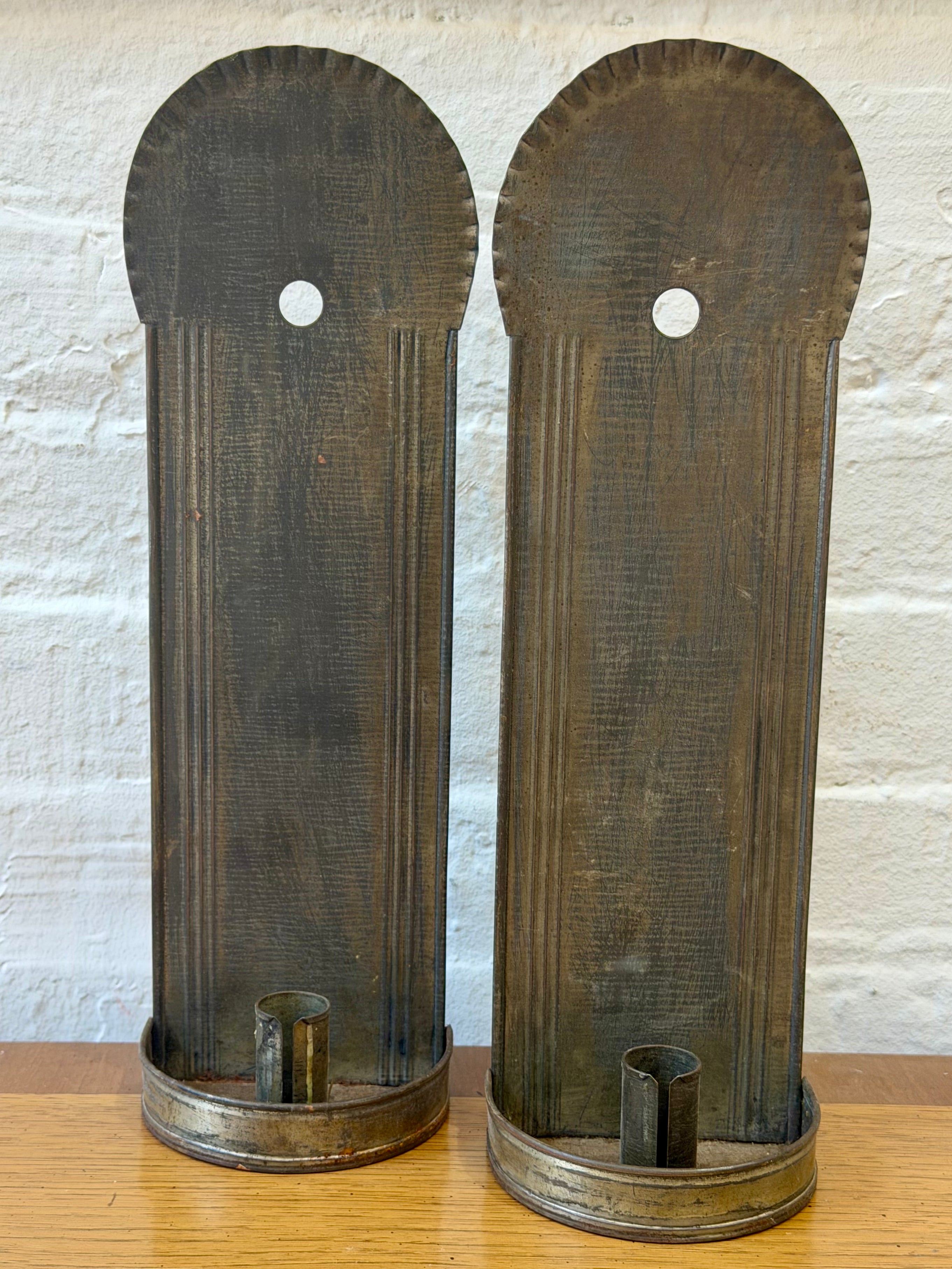 Primitive Tin Wall Candle Sconces