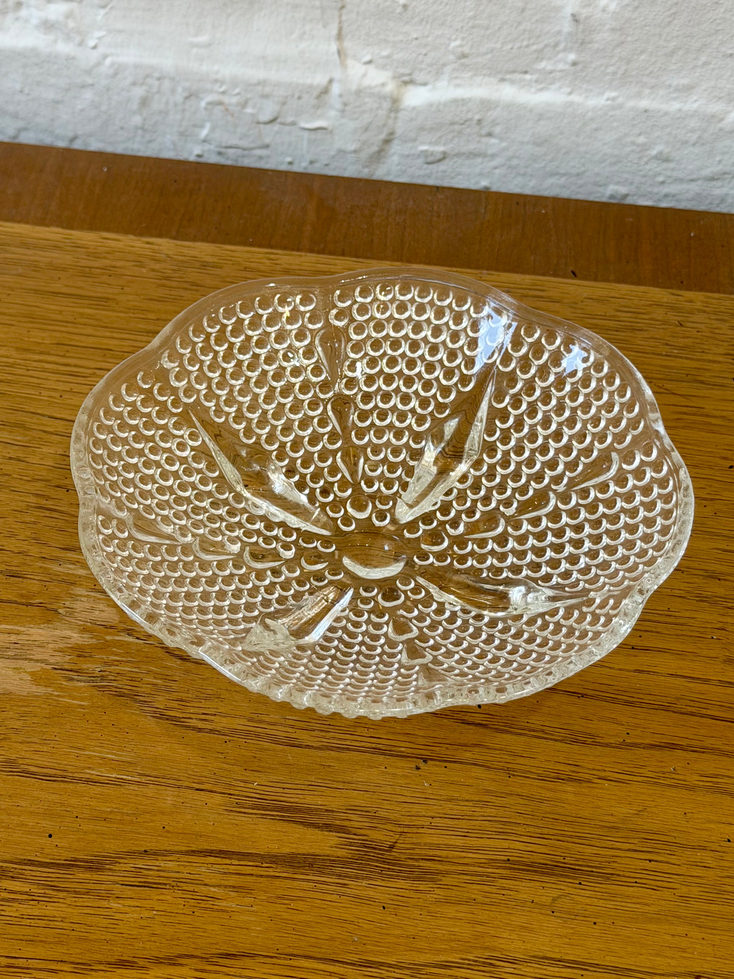 Hobnail Scalloped Rim Footed Dish