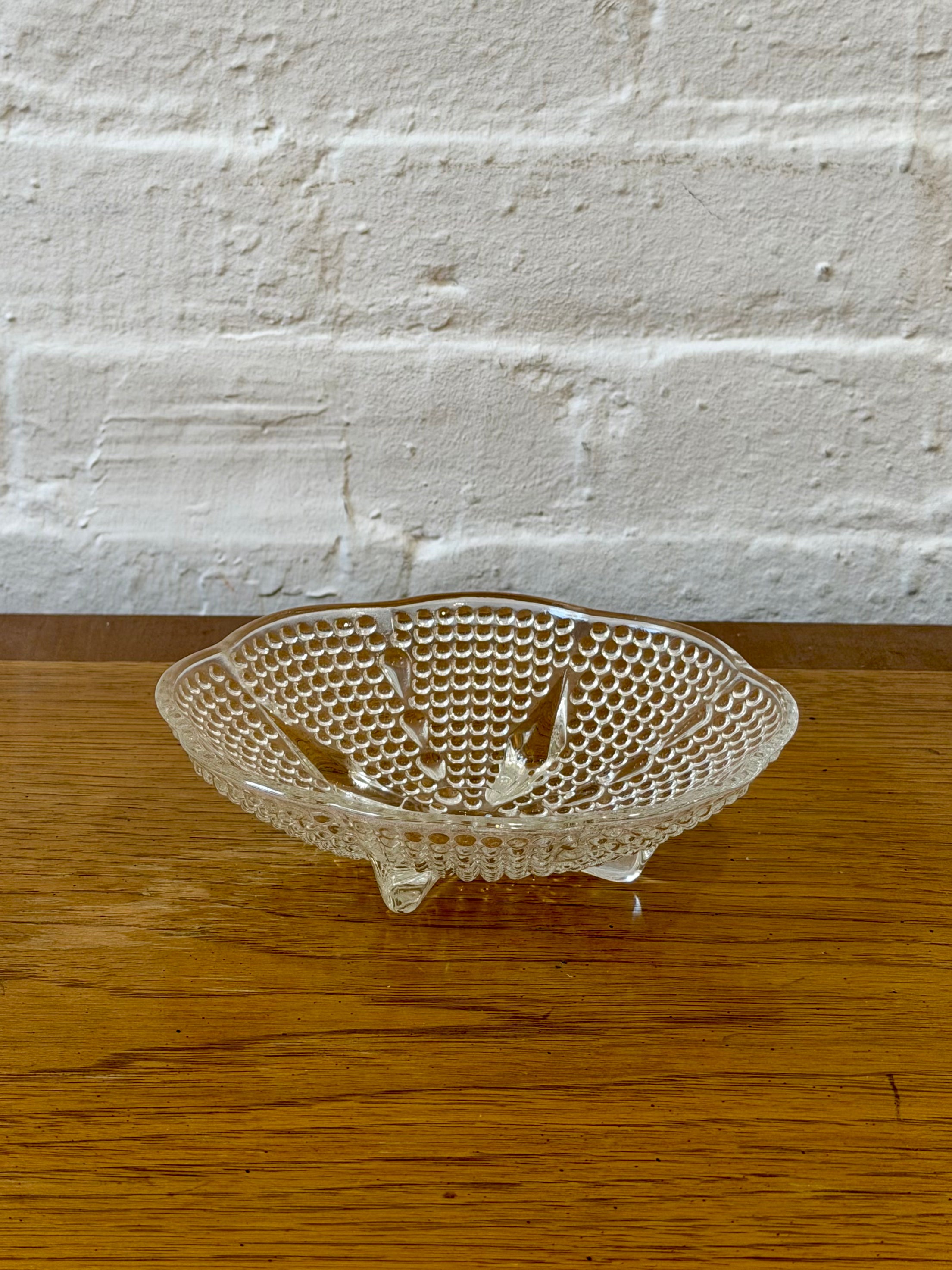 Hobnail Scalloped Rim Footed Dish