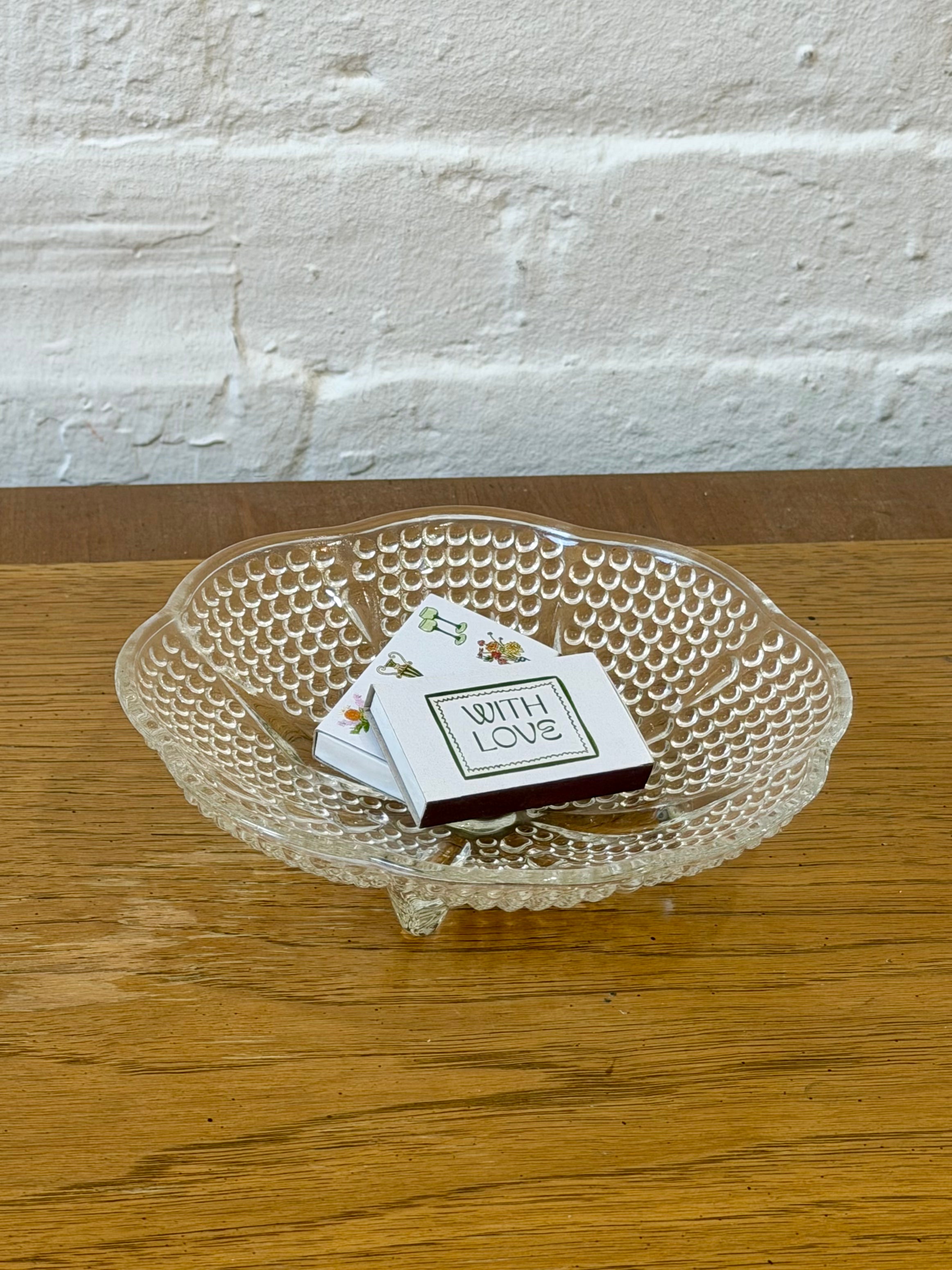 Hobnail Scalloped Rim Footed Dish