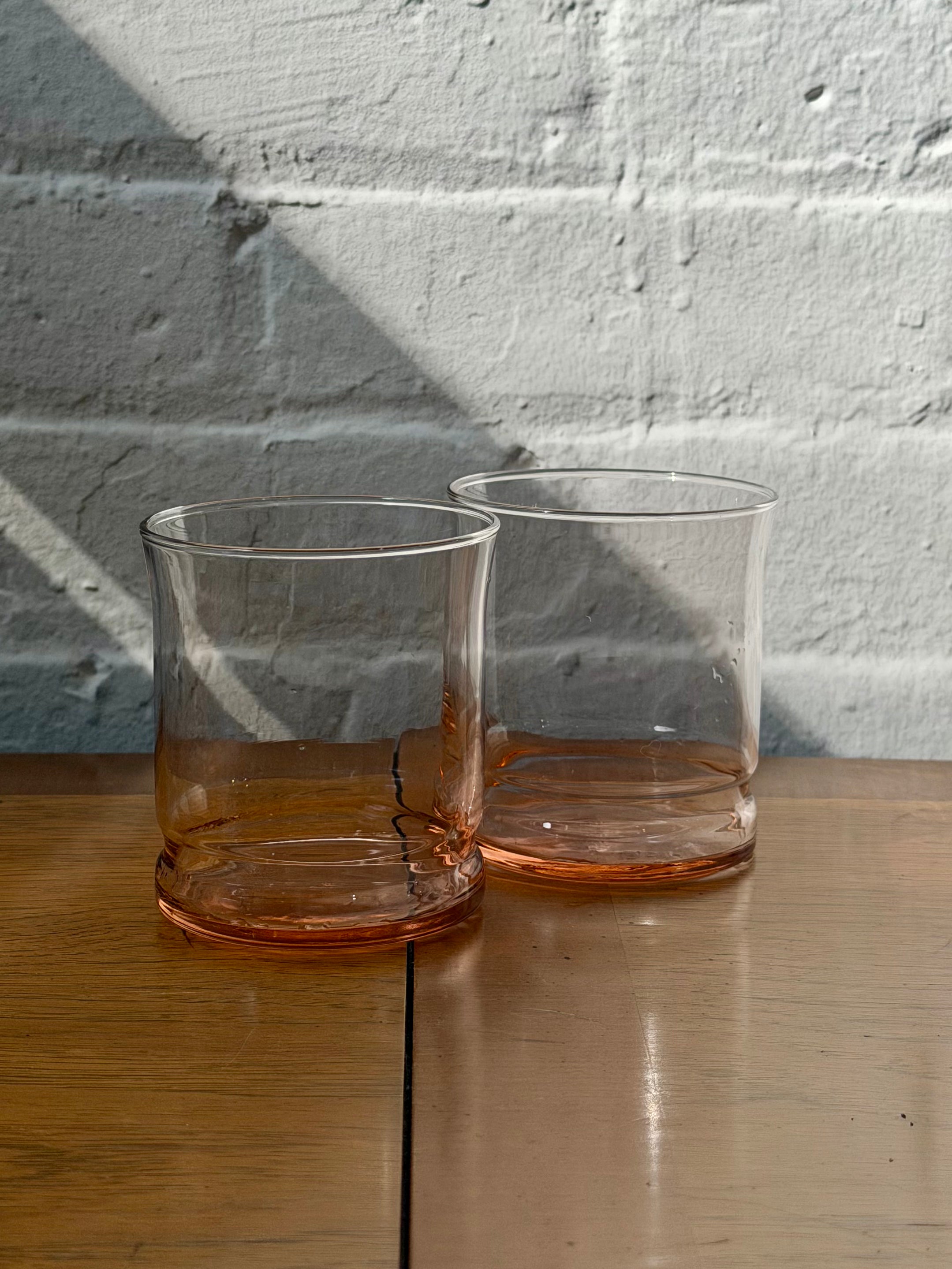 Misty Rose Beveled Base Juice Glasses