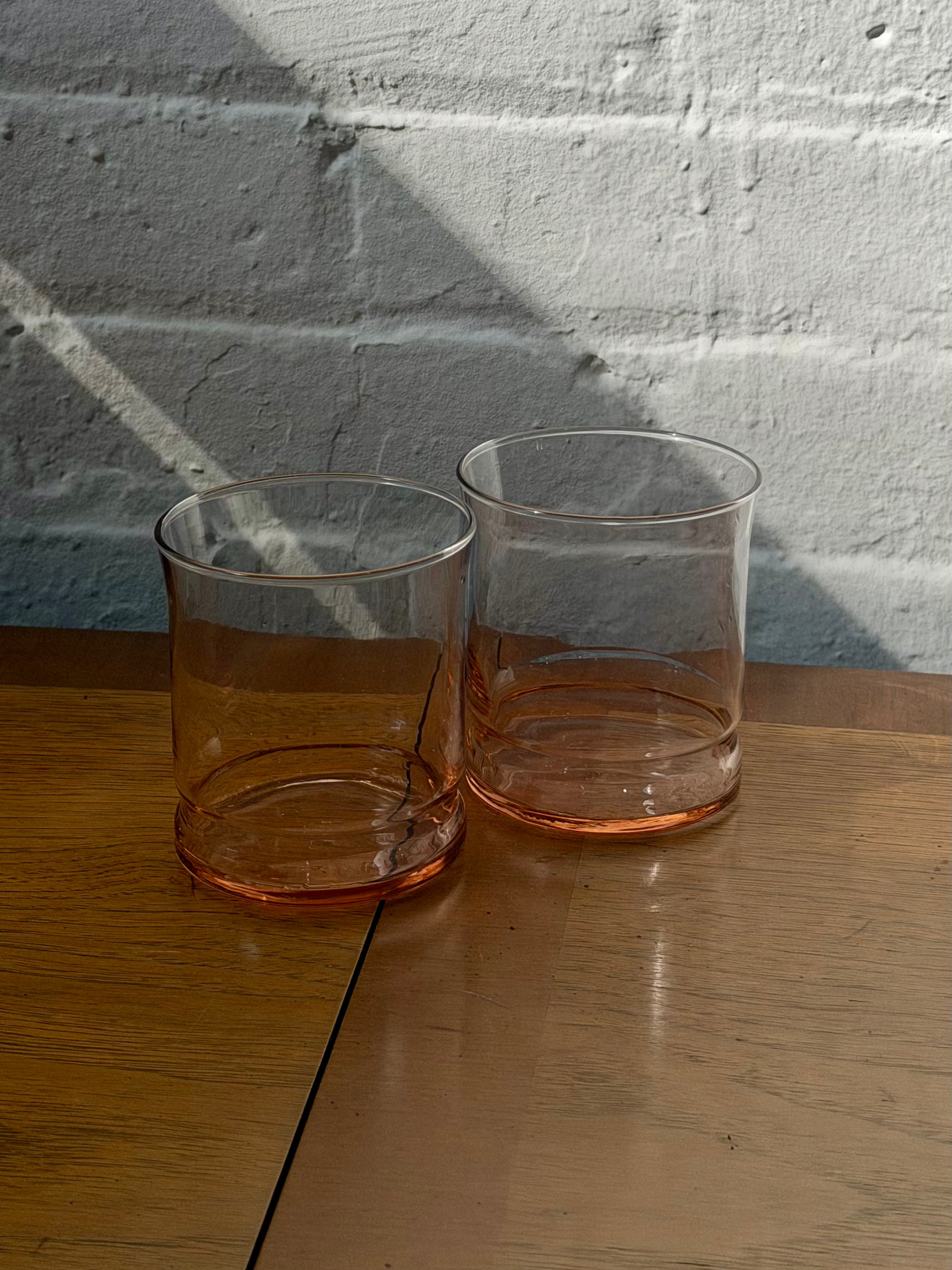 Misty Rose Beveled Base Juice Glasses