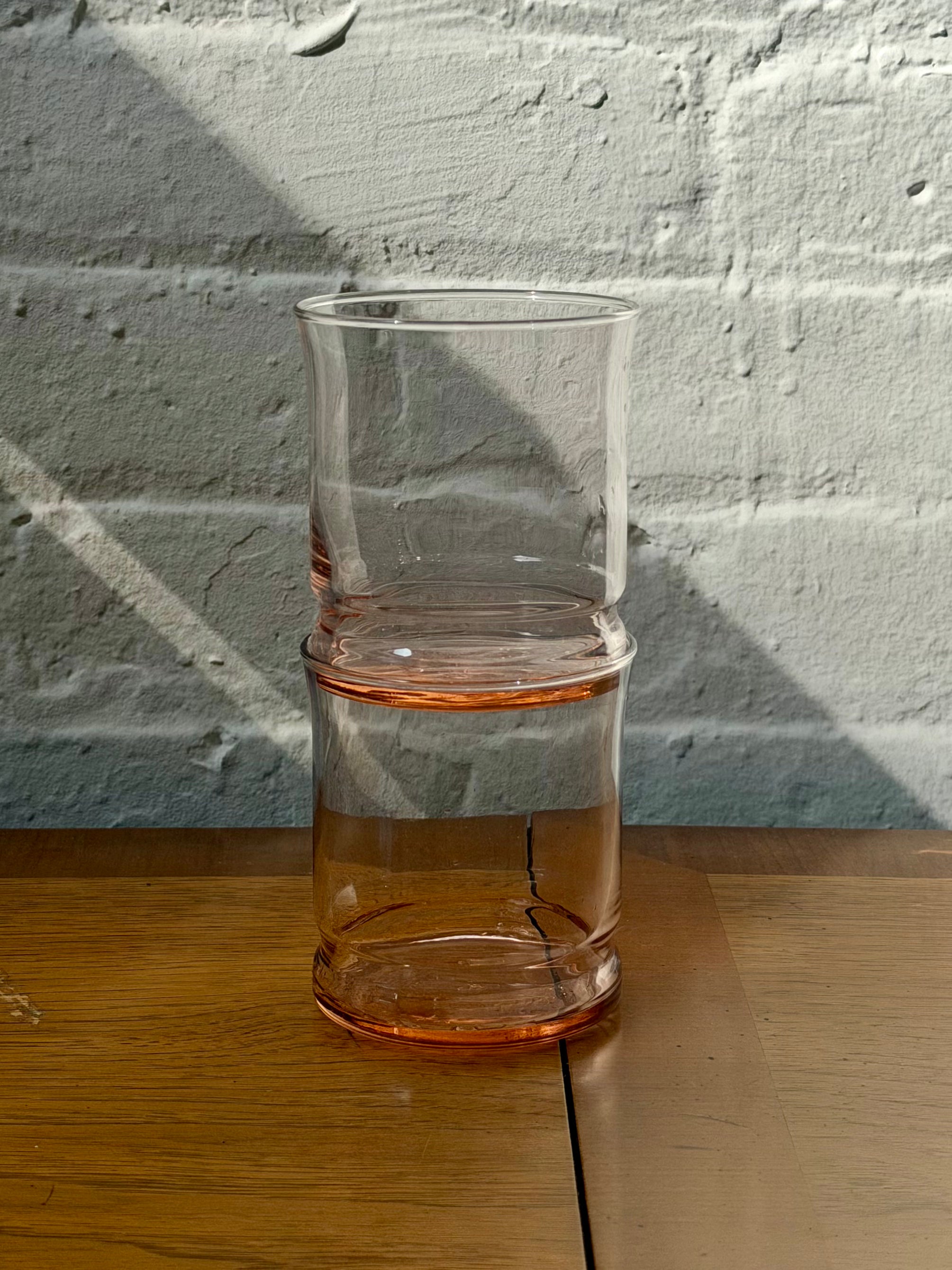 Misty Rose Beveled Base Juice Glasses