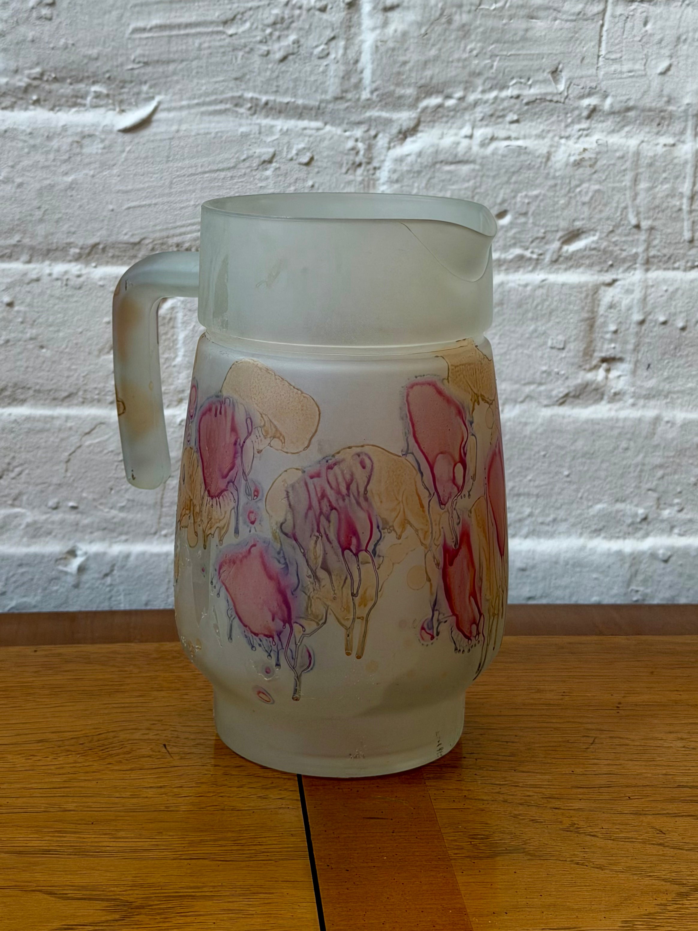 Rueven Satin Frosted Art Glass Pitcher
