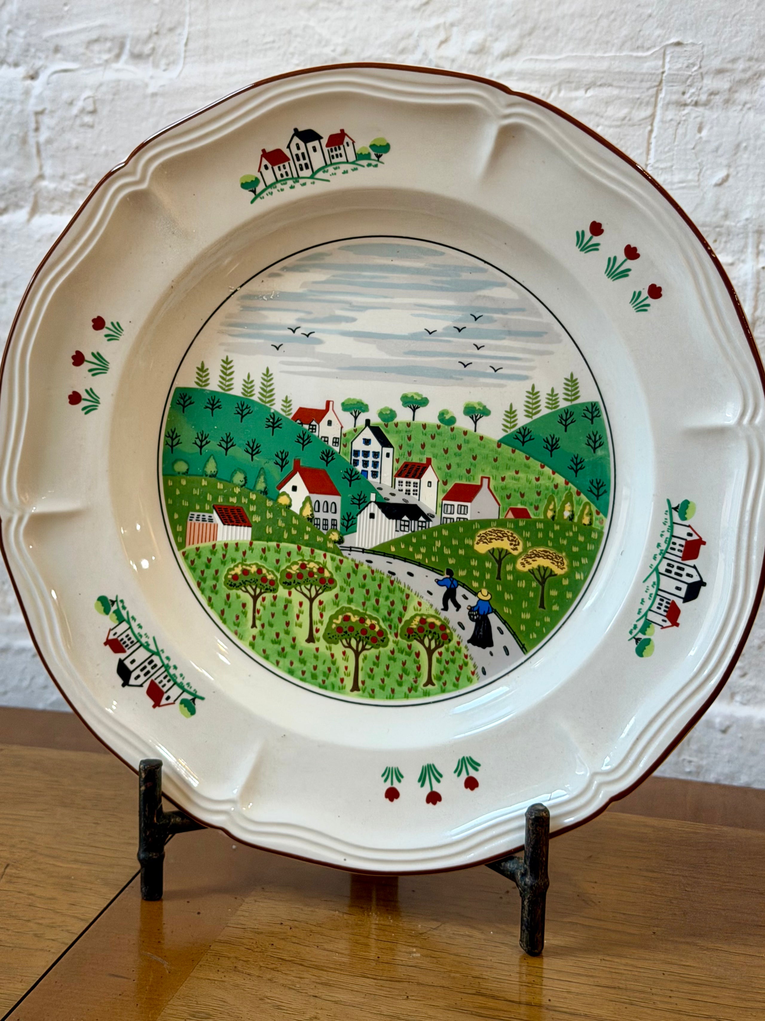 Country Village Stoneware Plate