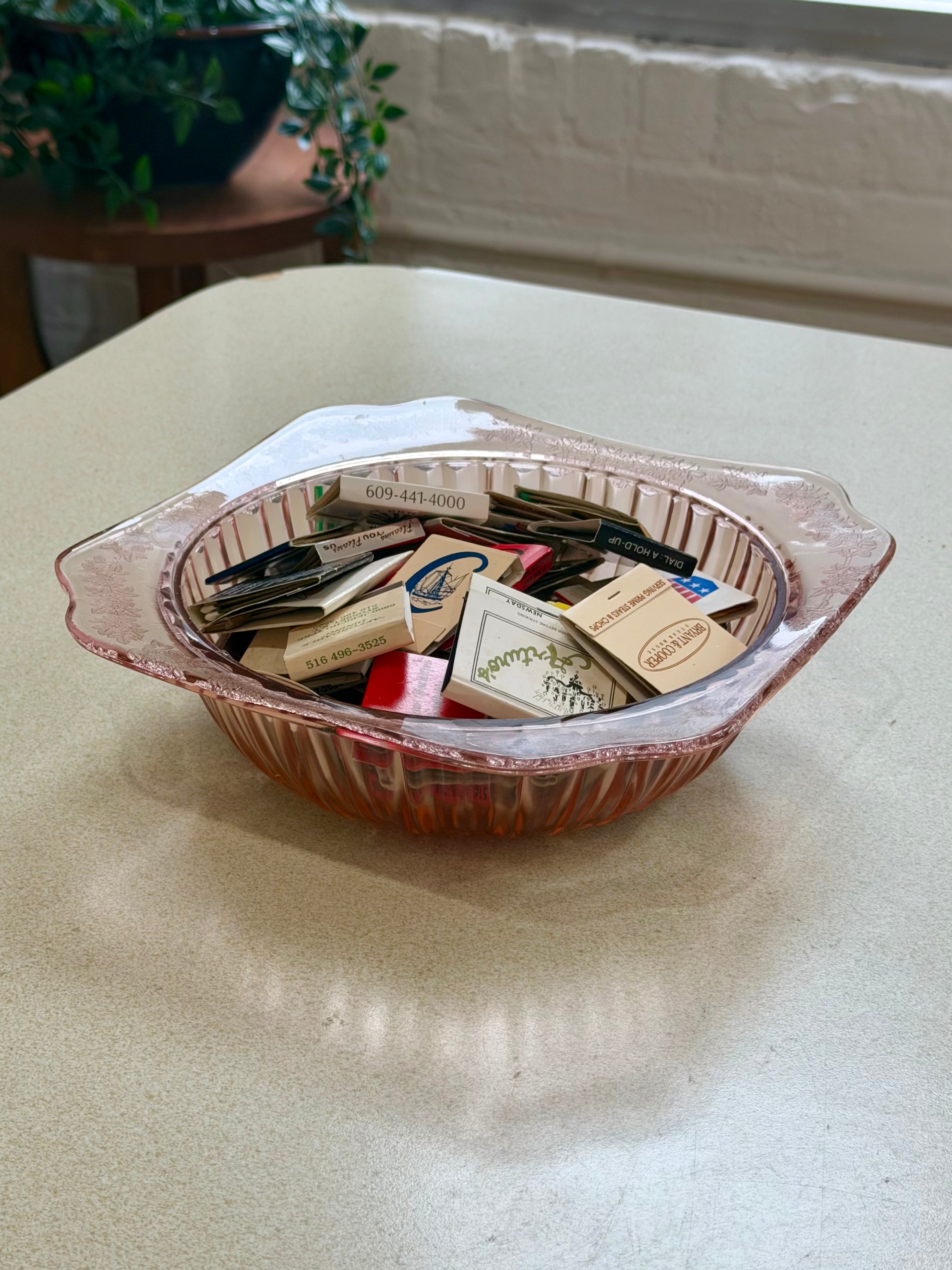 Jeannette Glass Adam Pink Depression Glass Serving Bowl