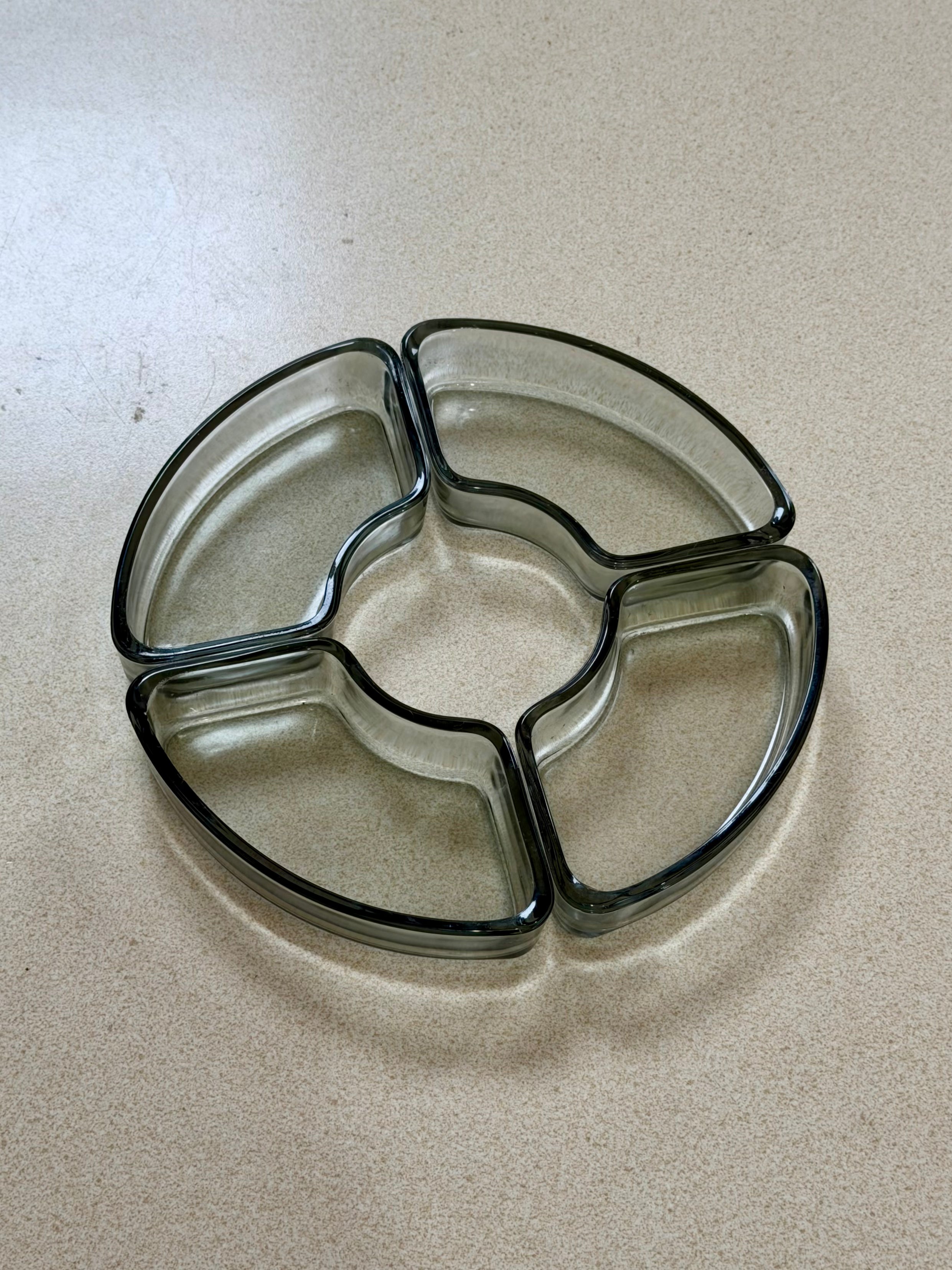 Smoked Glass Condiment Dish